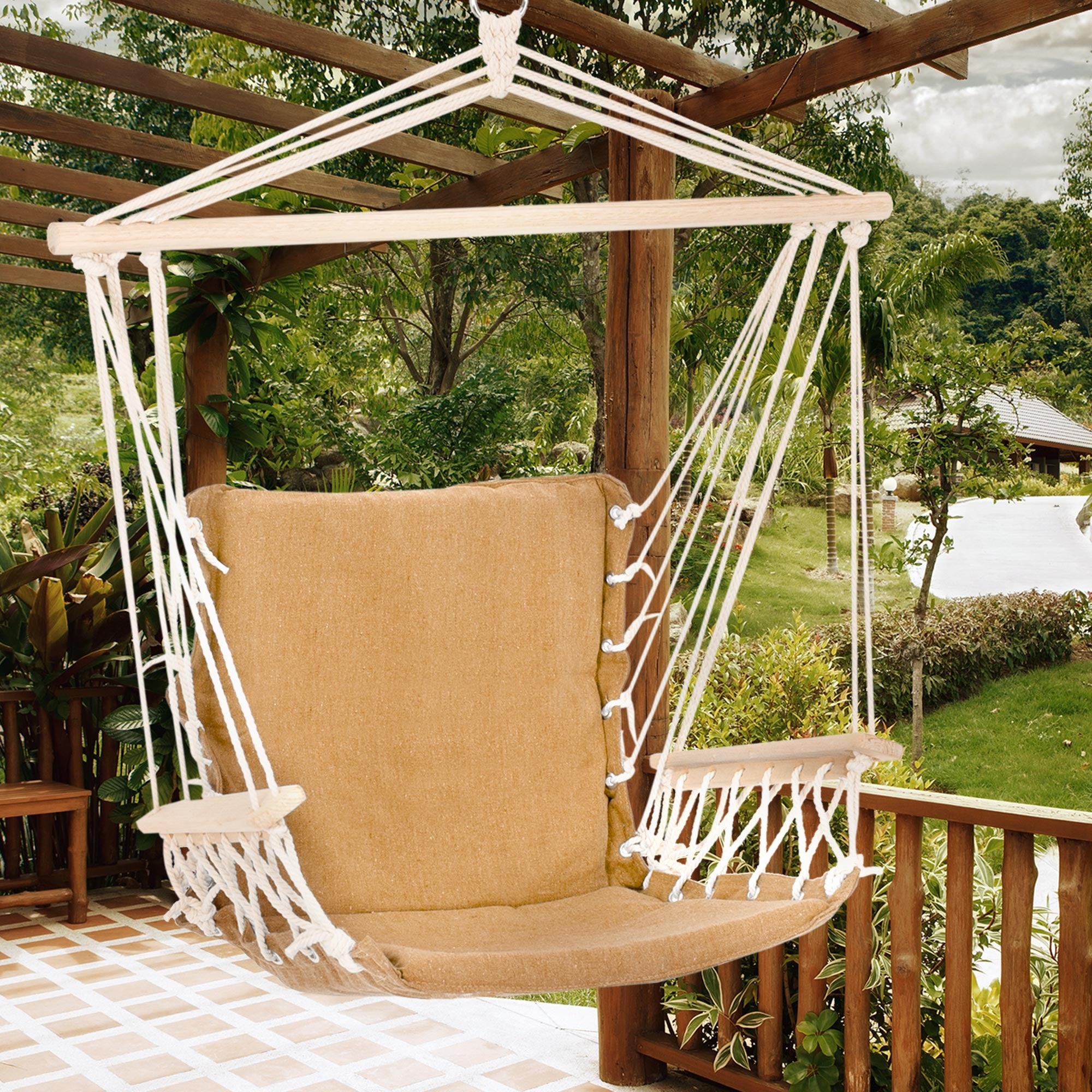 ECD Germany Sport & Freizeit fauteuil suspendu terra cotta coton