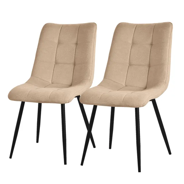 ML-Design B-Ware chaise marron clair lot de 2 polyester