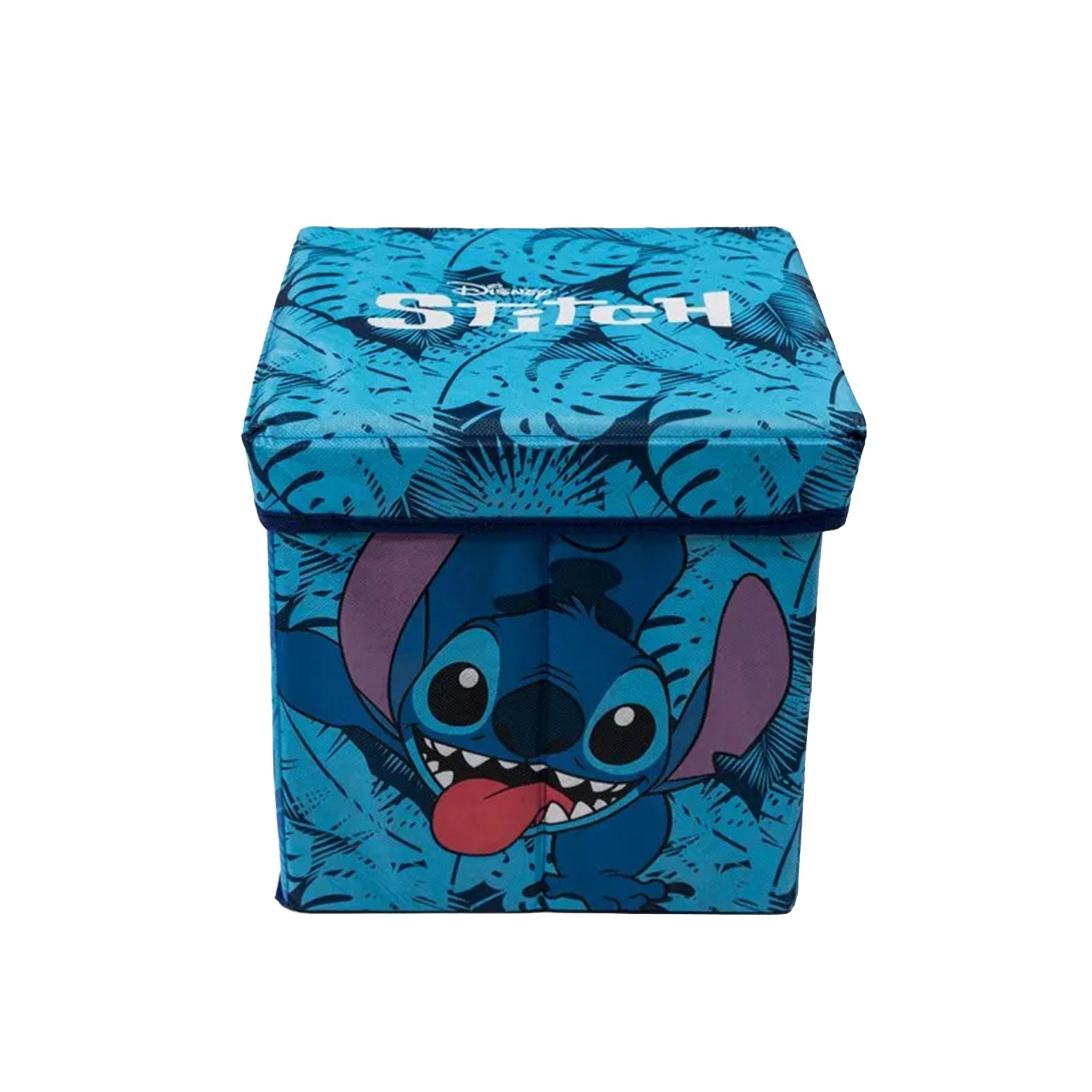 Stokomani Maison Stitch pouf de rangement bleu enfant