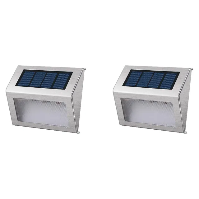 Red Deco Wally lot 2 appliques solaires inox H10cm blanc