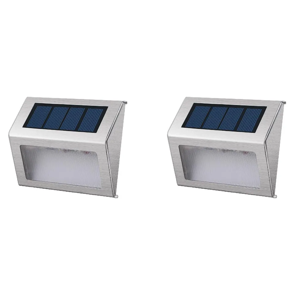 Red Deco Wally lot 2 appliques solaires inox H10cm blanc
