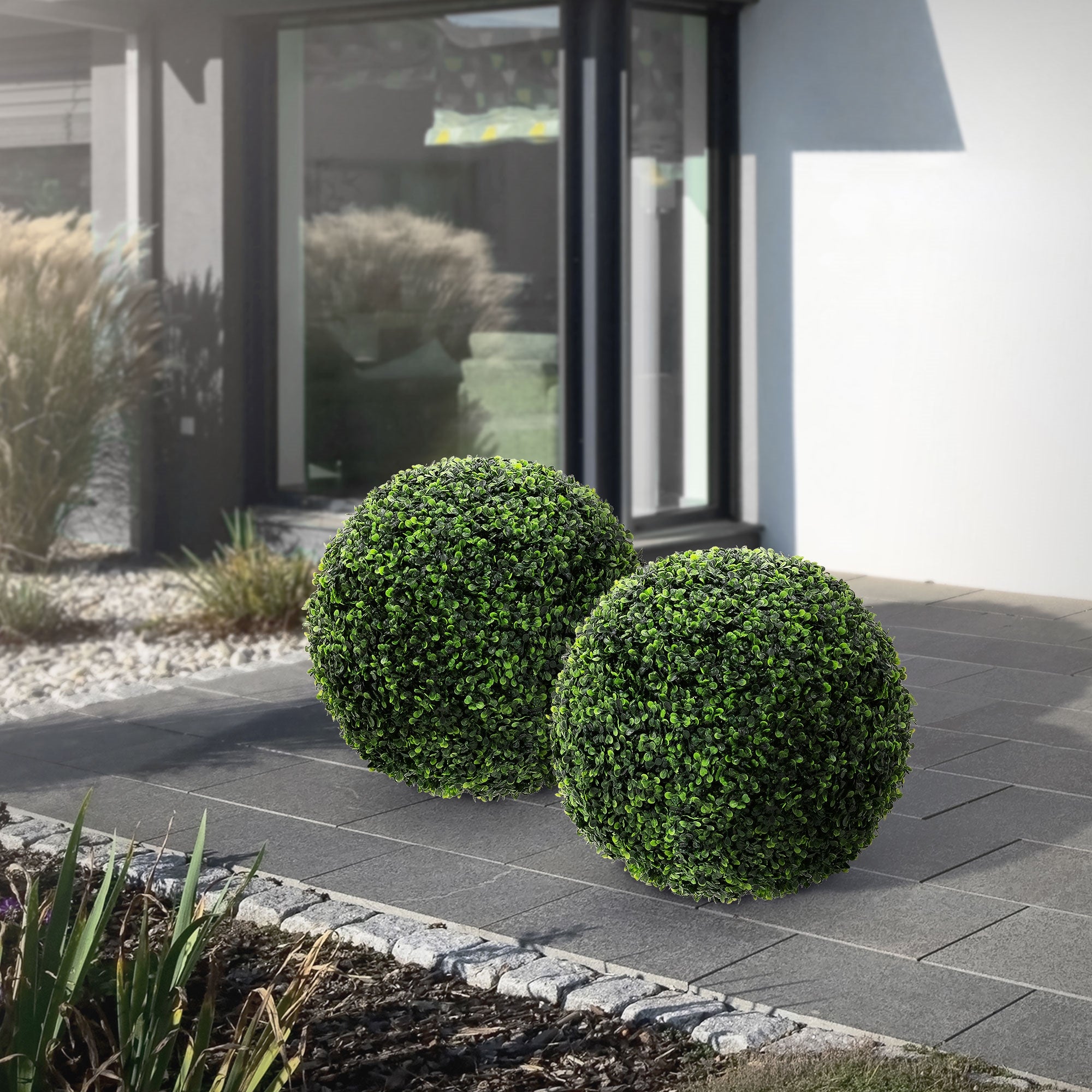 ECD Germany buis artificiel boule Ø45 cm lot de 2 vert