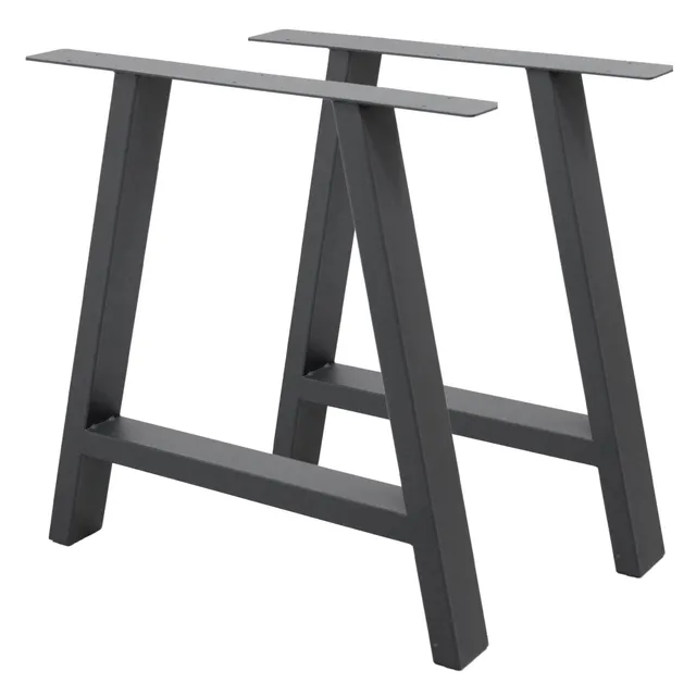 ECD Germany Möbel pieds de table A 70x72 cm anthracite acier lot 2