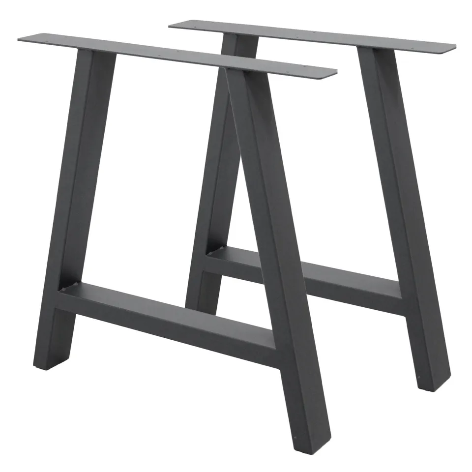 ECD Germany Möbel pieds de table A 70x72 cm anthracite acier lot 2