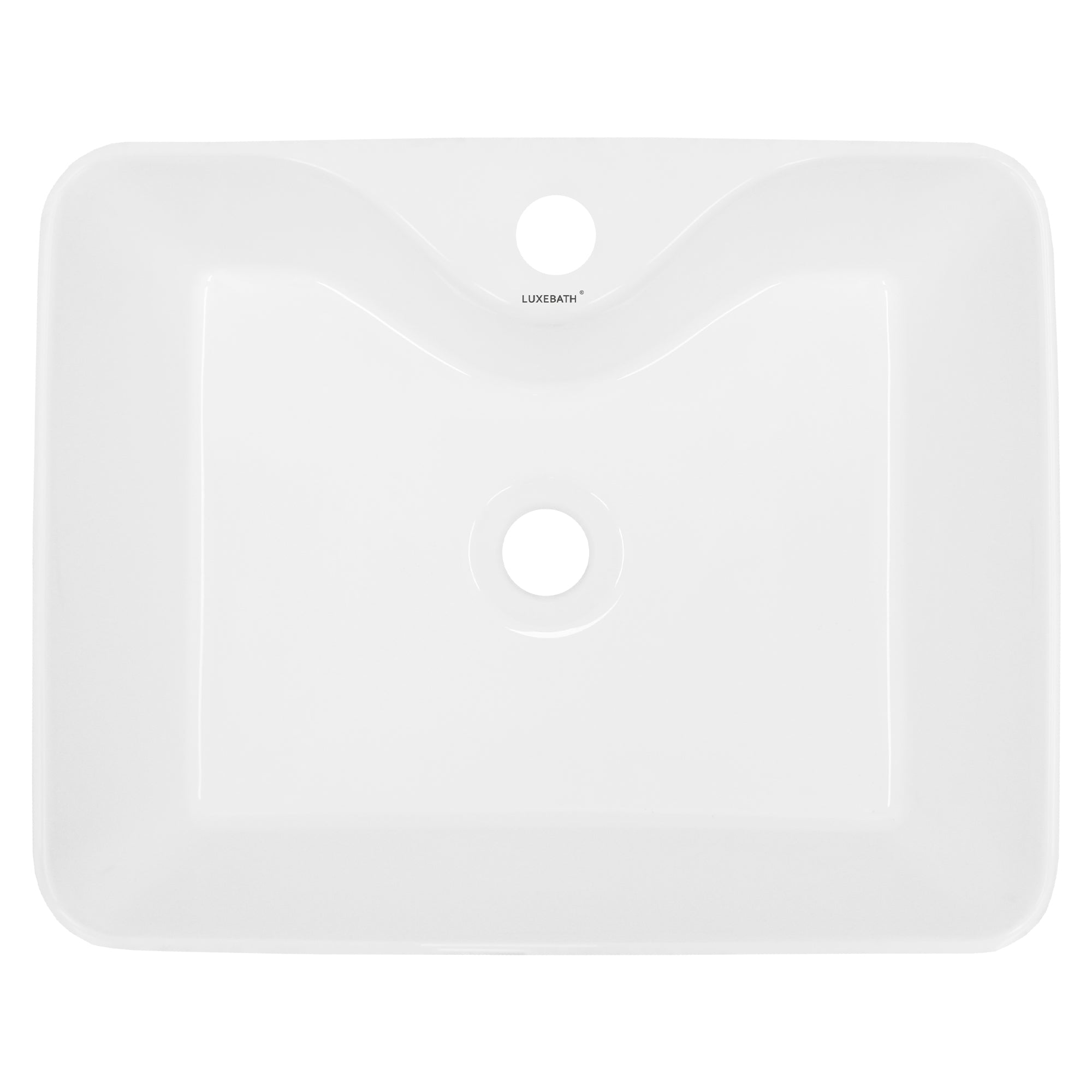 LuxeBath vasque à poser 48x38x14 cm céramique blanche bonde
