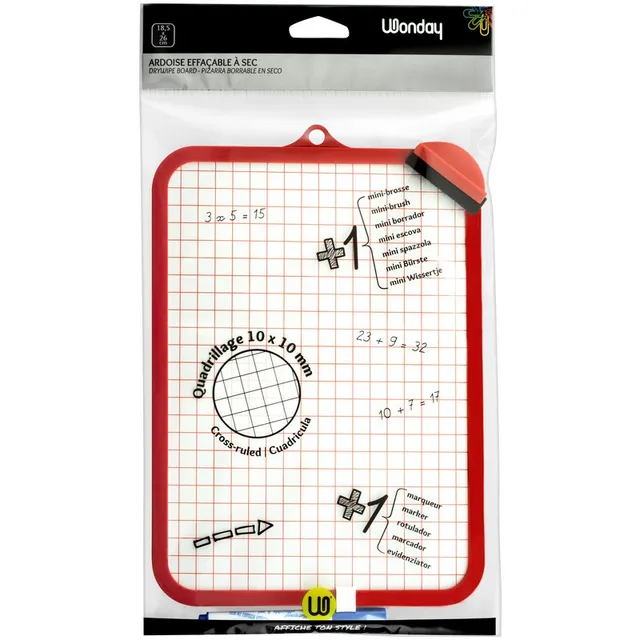 Safe Tool Fournitures scolaires set ardoise blanche 3 pièces mémo