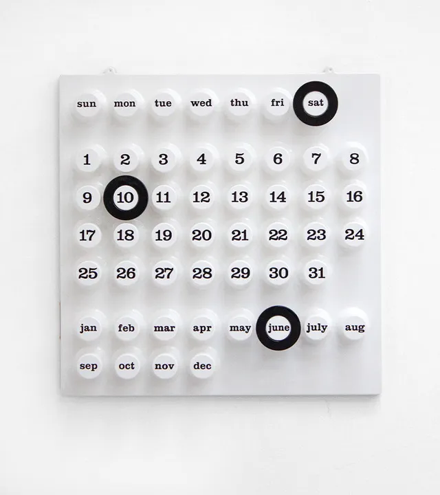 L'avant gardiste Ring a Date Calendrier perpétuel blanc design