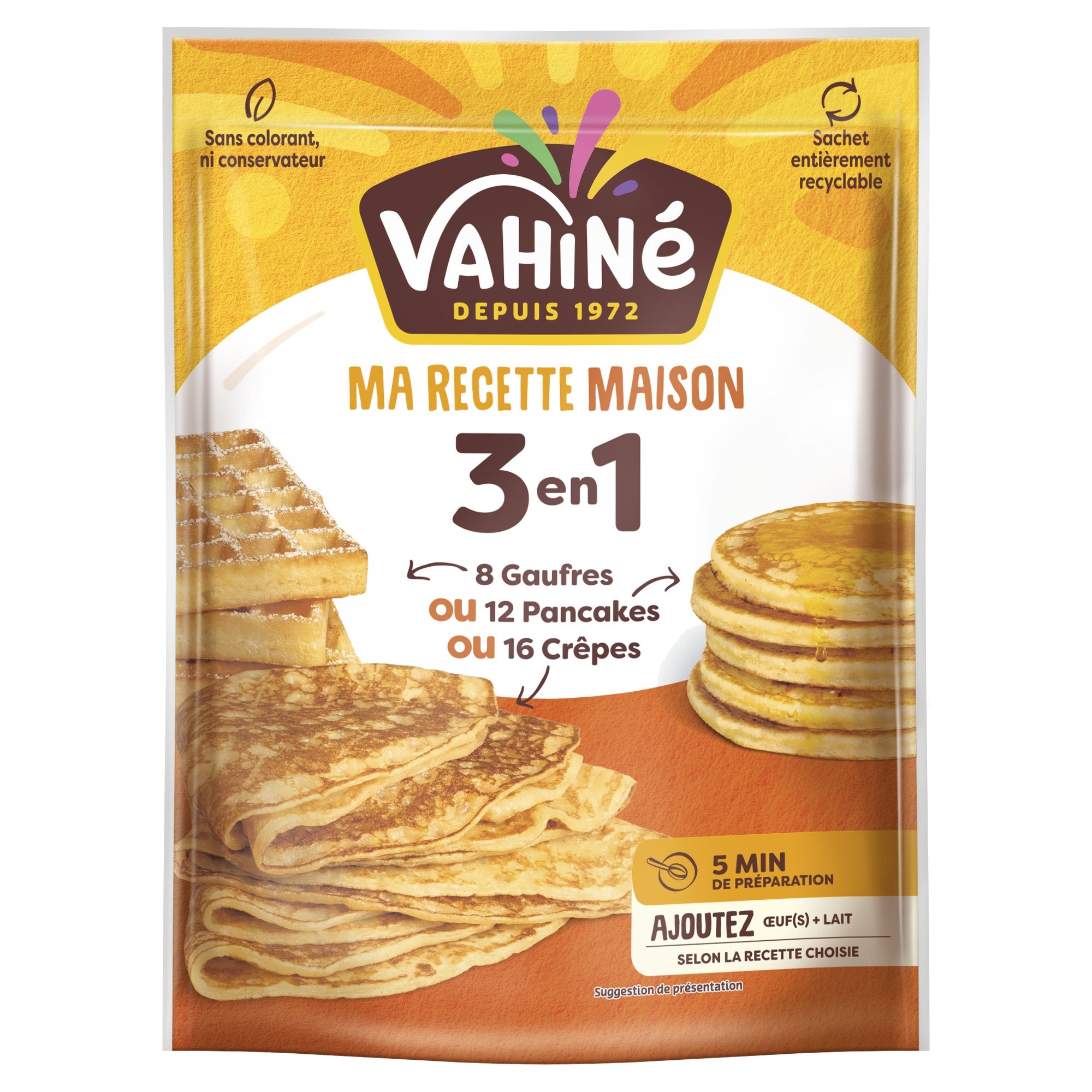 Stokomani préparation crêpes pancakes gaufres 3 en 1