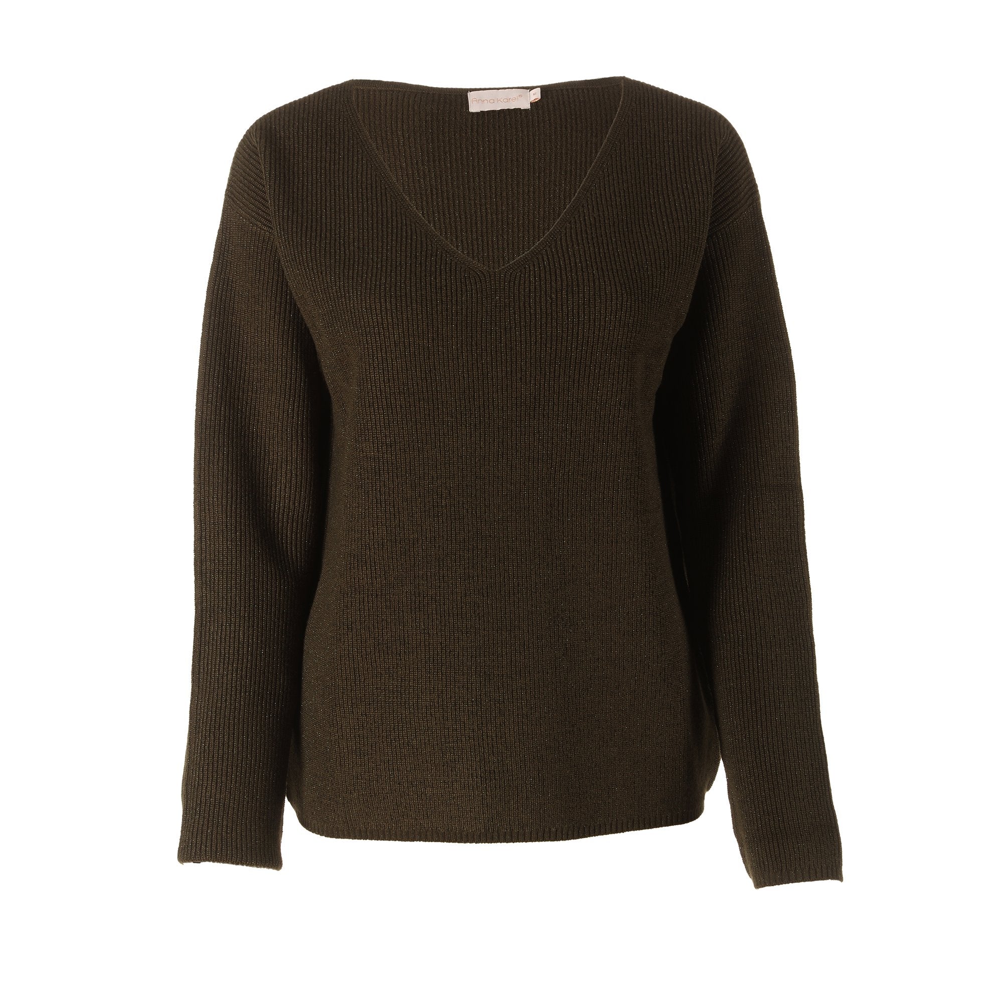 Stokomani Pull Col V Kaki Mode Femme XS à XL