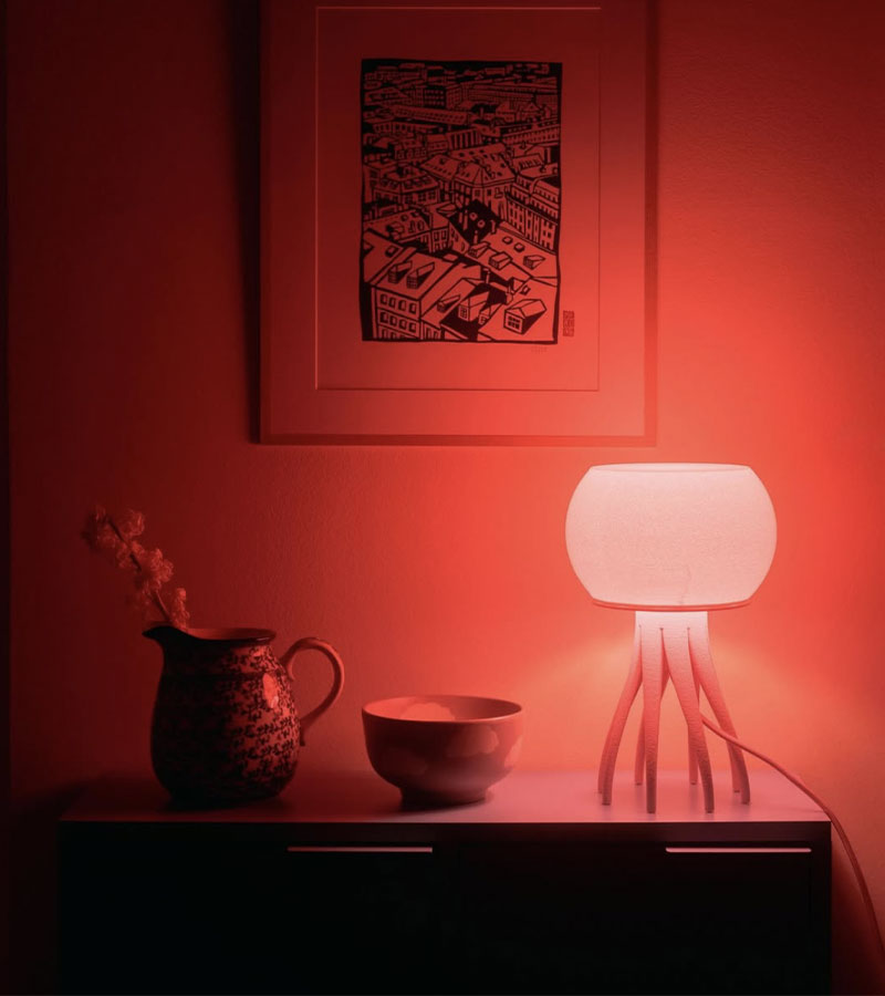 L'avant gardiste Déco lumineuse lampe méduse rose table