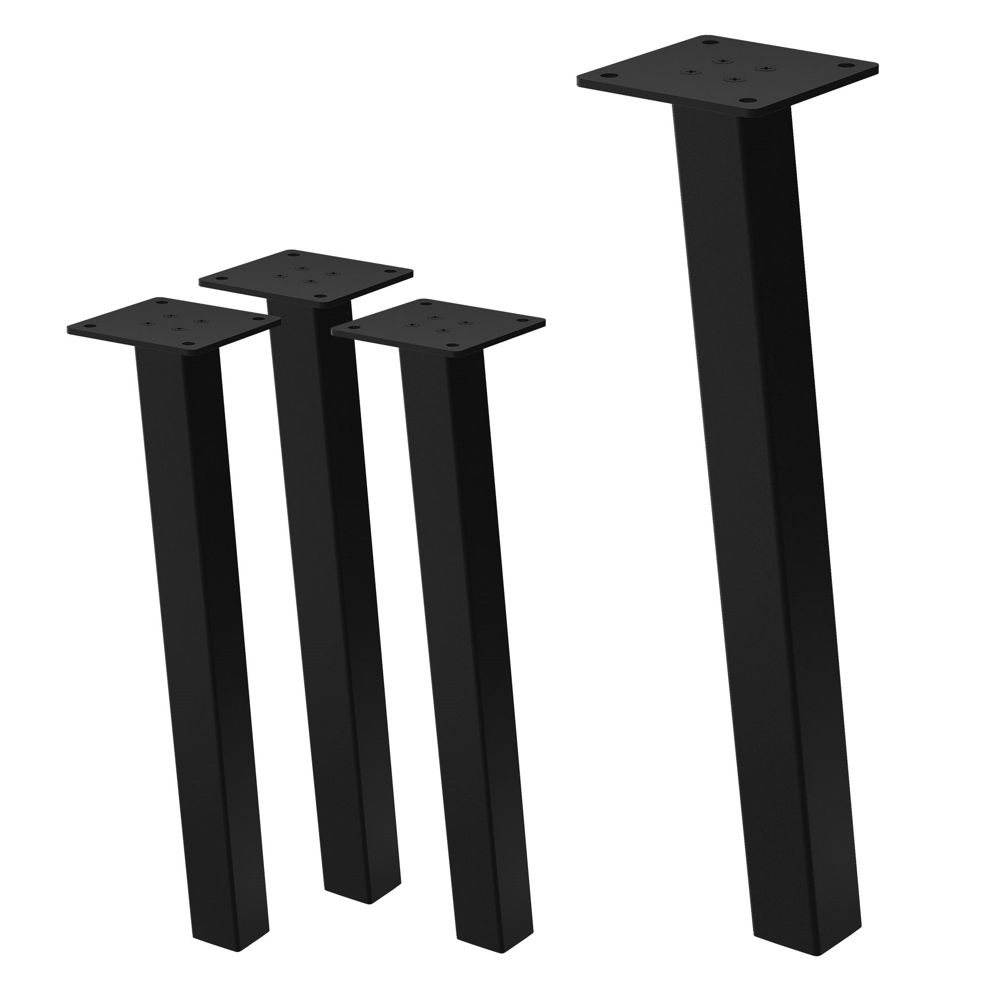 ECD Germany Möbel lot 4 pieds de table inclinés noirs H42 cm acier