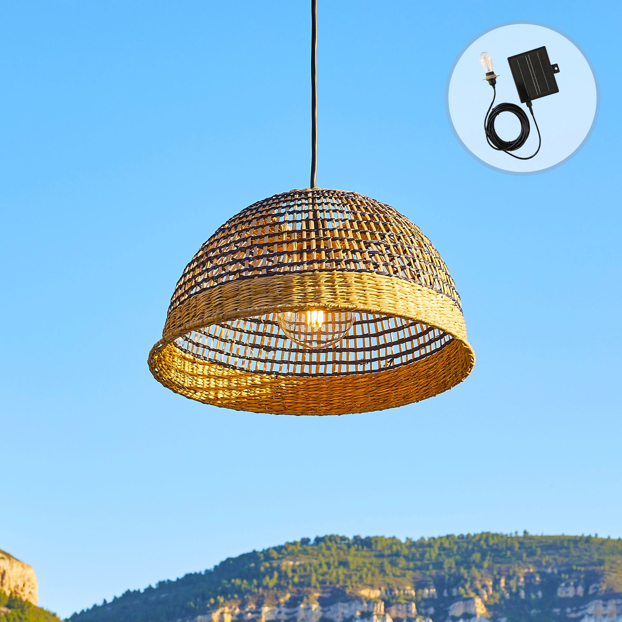 Red Deco Cesare Solar suspension solaire rotin 38cm