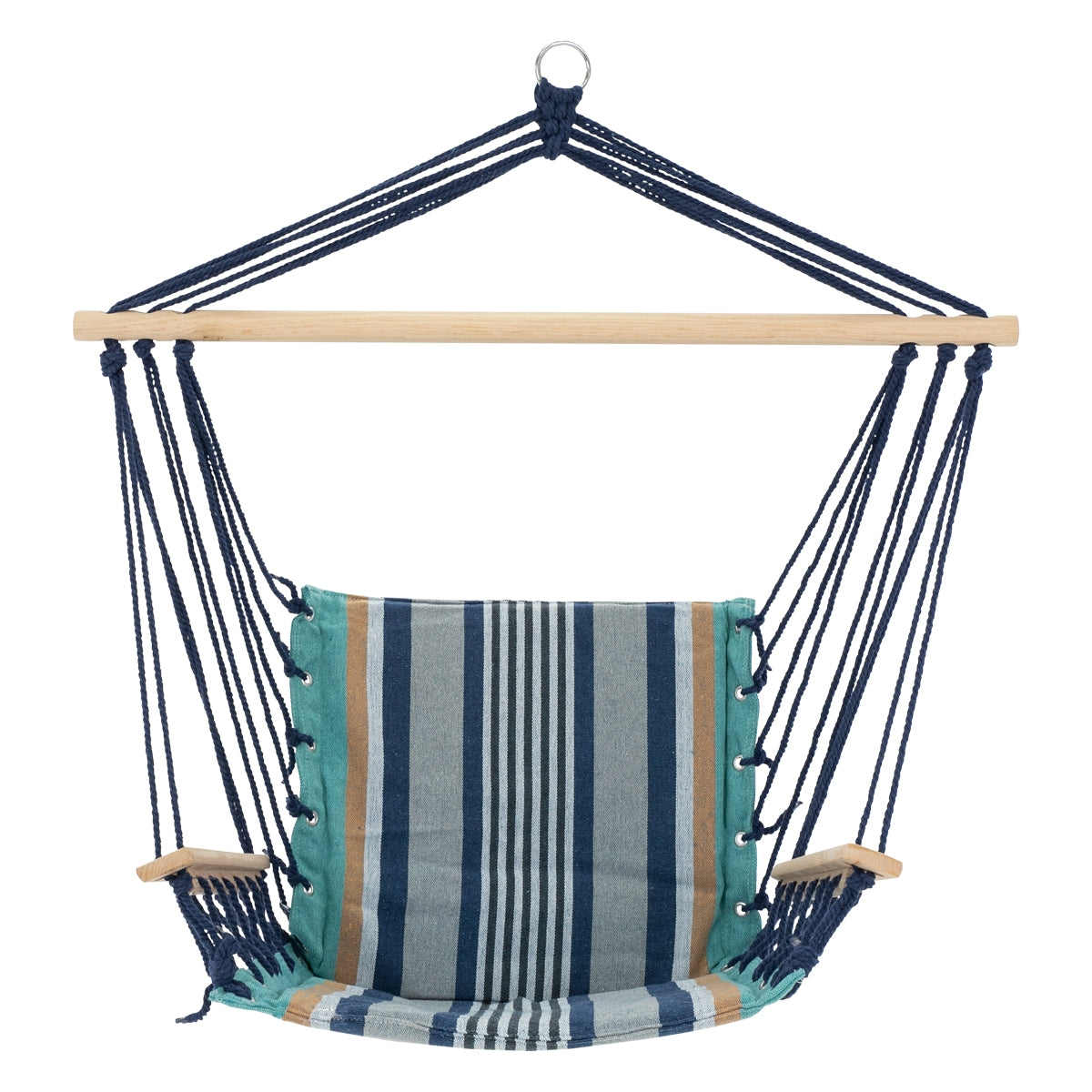 ECD Germany Fauteuil suspendu coton multicolore avec support