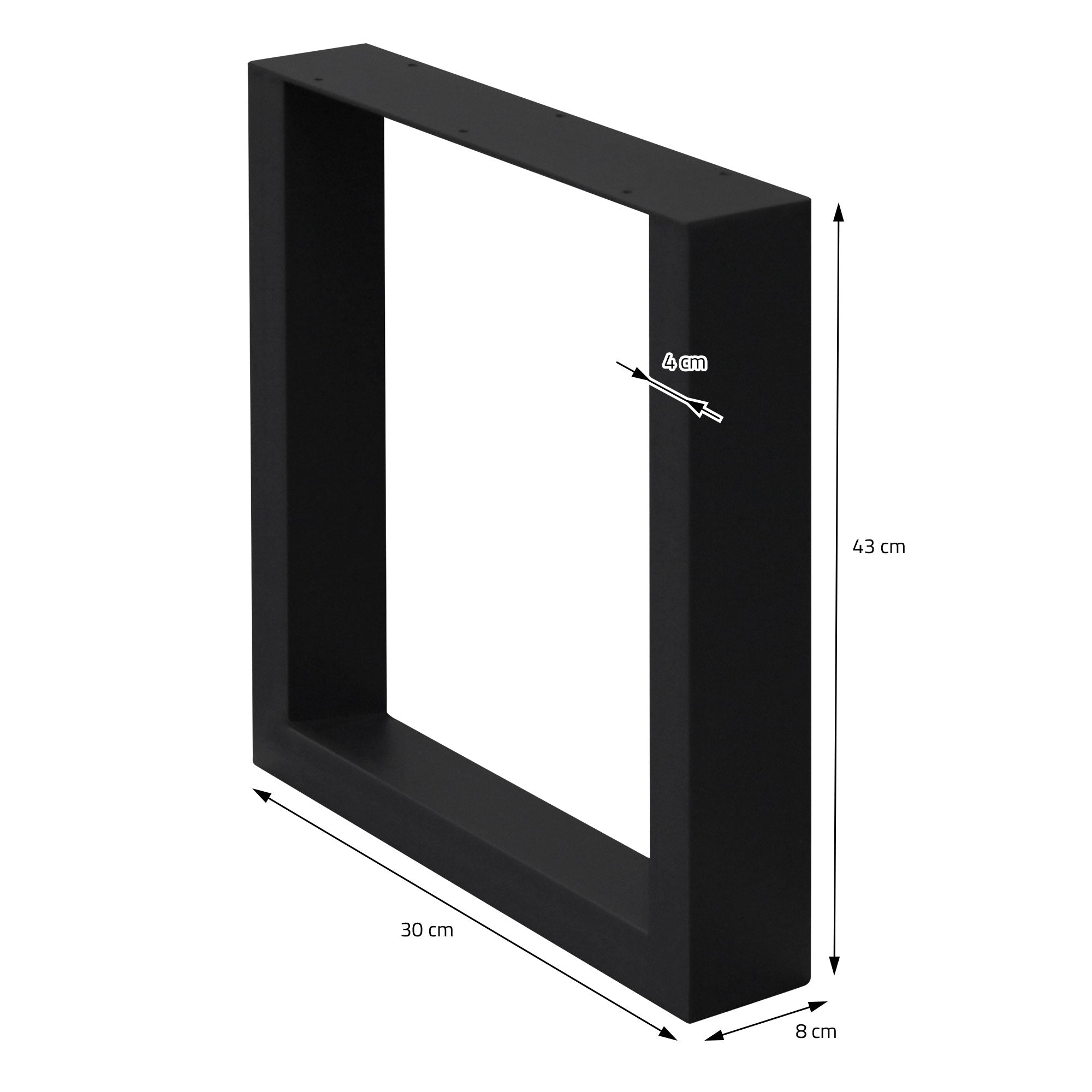ECD Germany Garten pied de table 30x43 noir acier lot 2