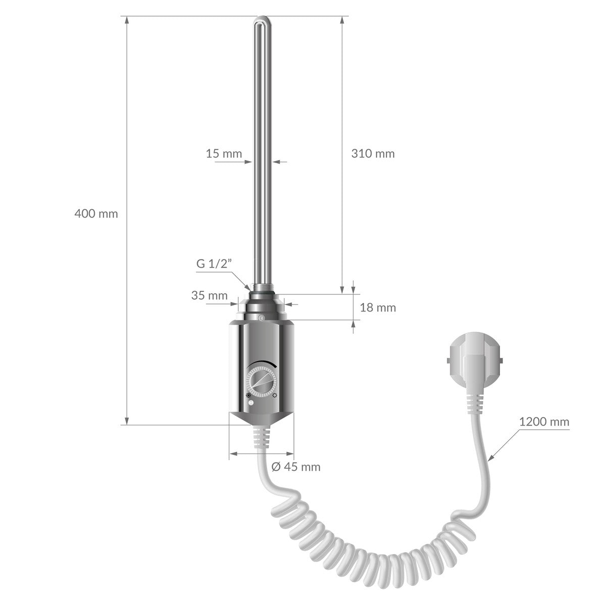ECD Germany Heizungen Radiateur électrique 500x800 mm 600W Droit