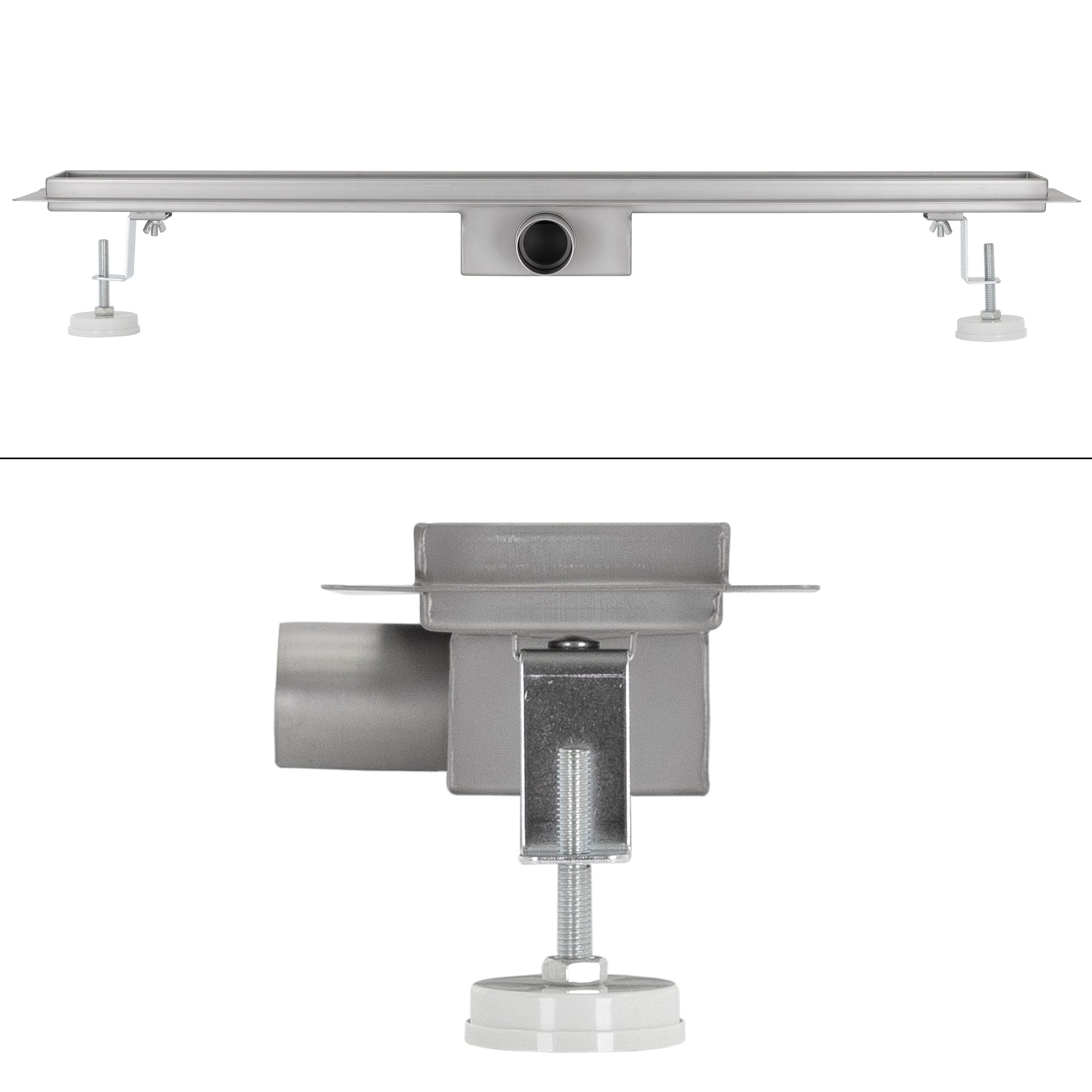 ML-Design 70 cm caniveau de douche inox argent rainuré