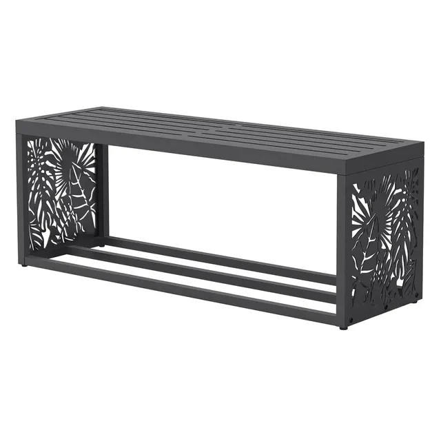 ML-Design Range-bûches banc 120 cm anthracite acier