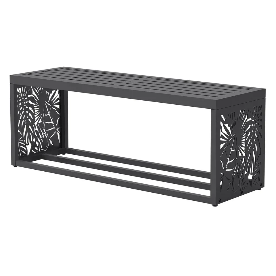 ML-Design Range-bûches banc 120 cm anthracite acier