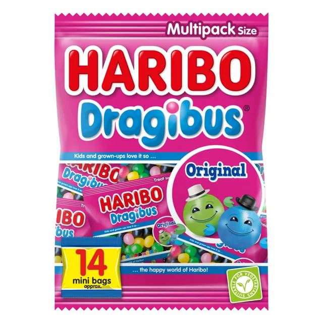 Haribo Dragibus Bonbons 15 mini sachets fruités