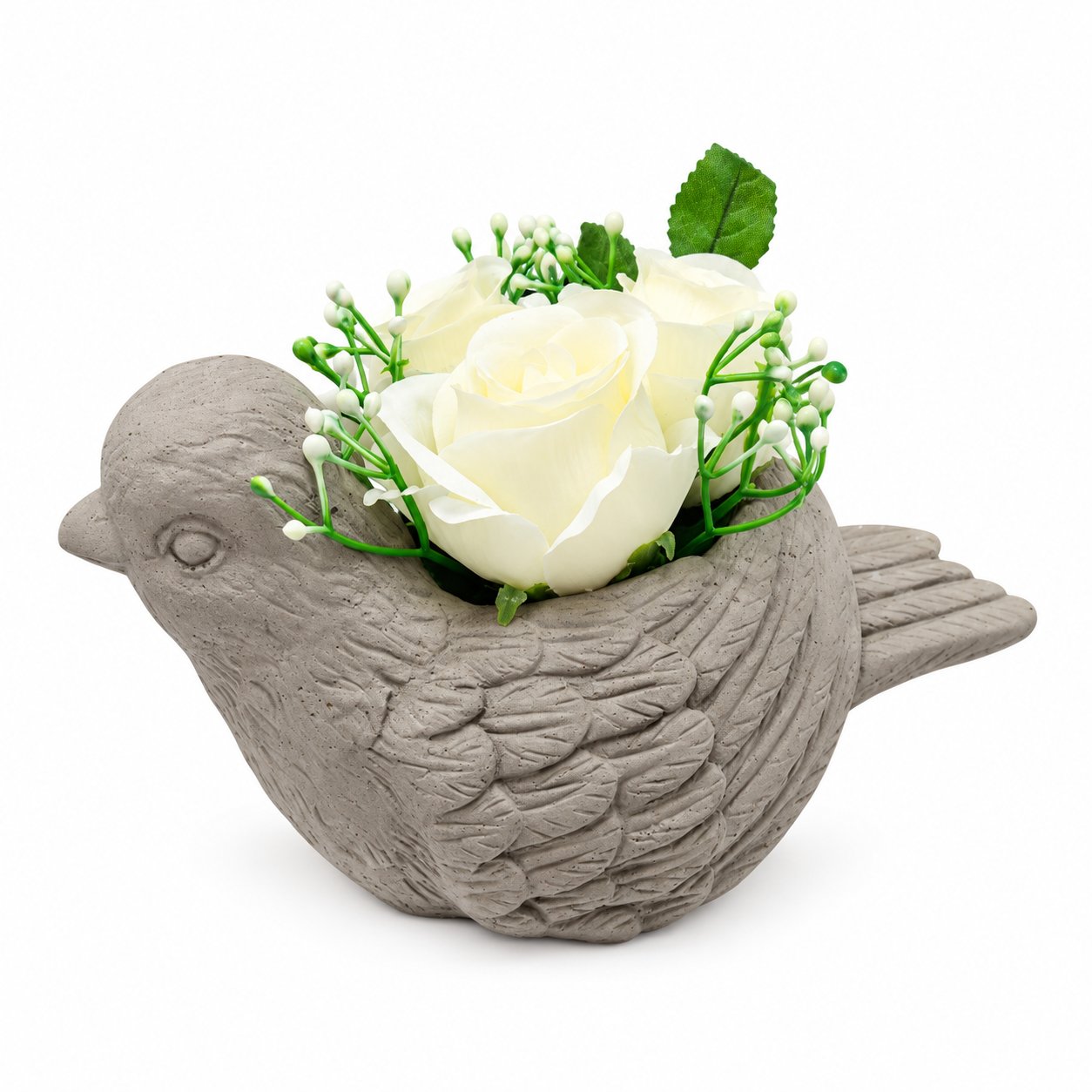 Stokomani Maison oiseau ciment roses 22 cm à poser