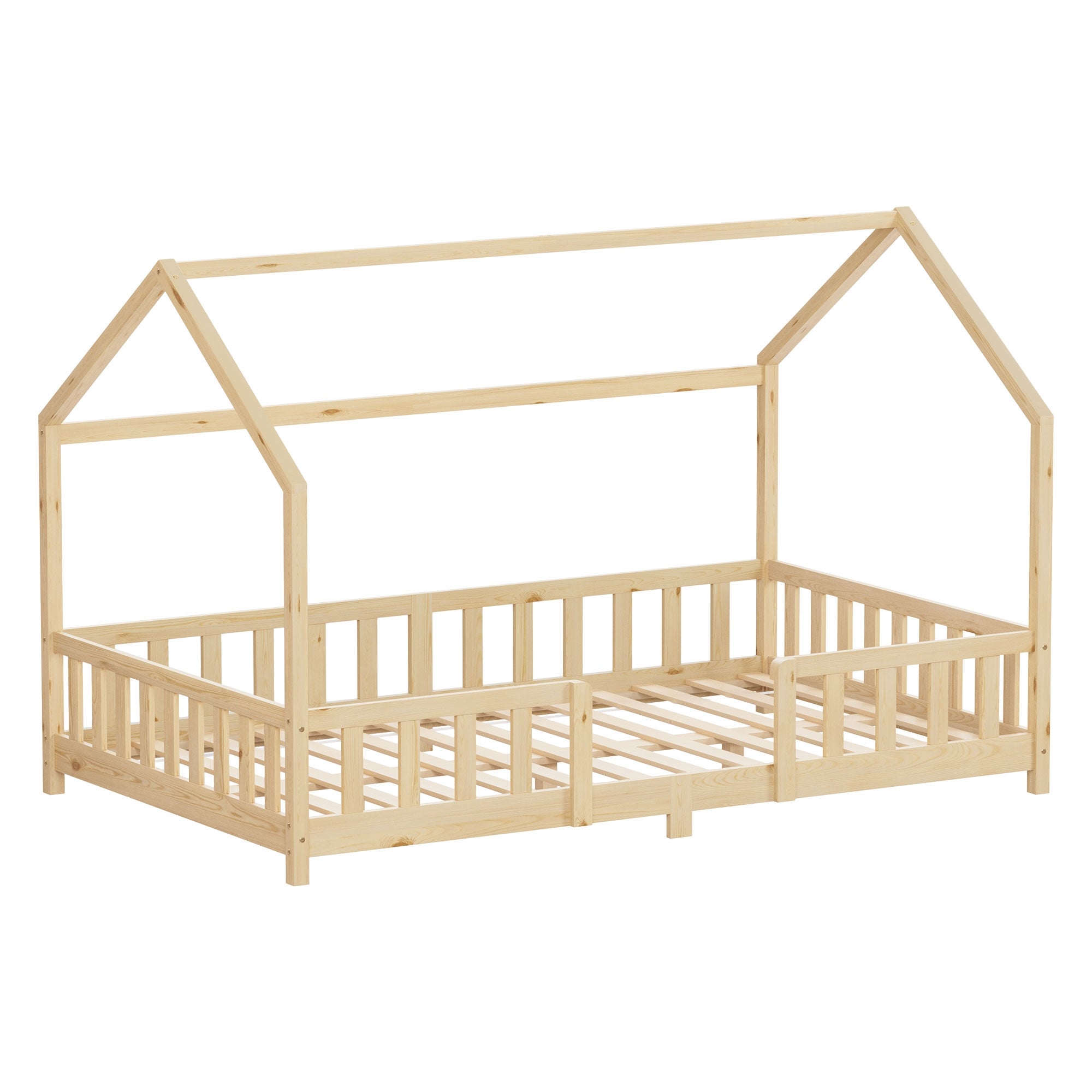 ECD Germany Kinder lit cabane pin nature 70x140 cm sans matelas