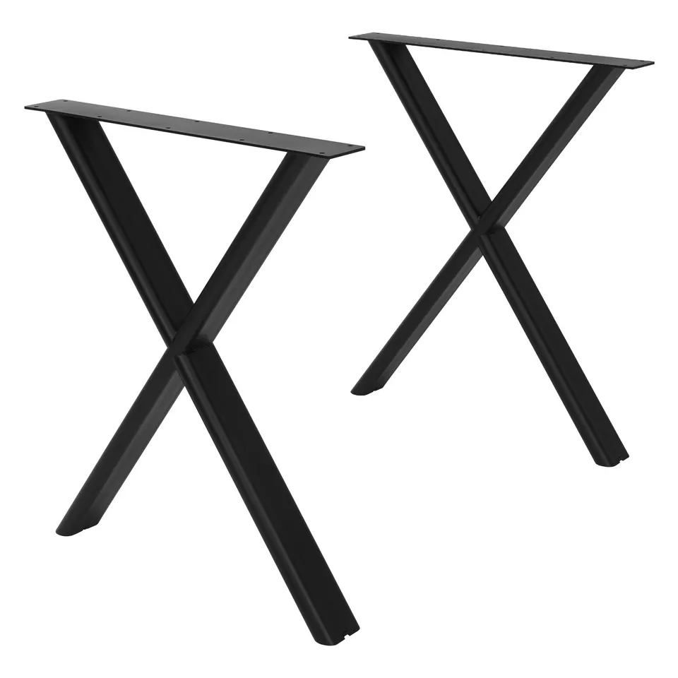 ML-Design X-Form pieds de table 60x72 cm noirs acier
