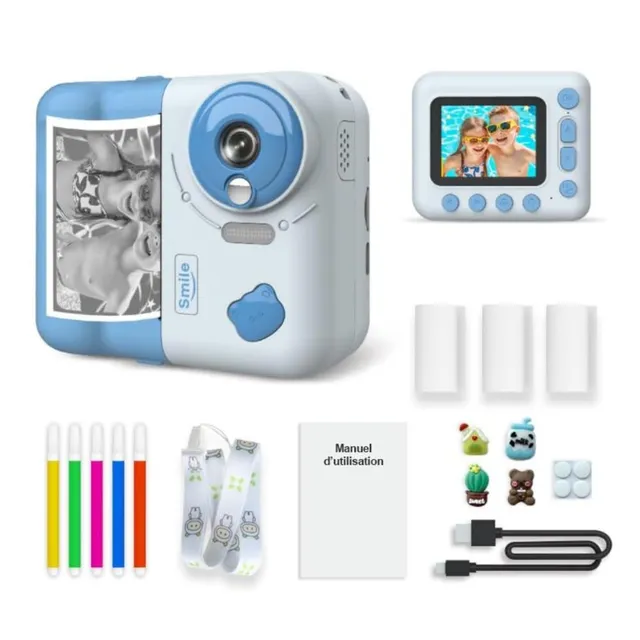 Shop-Story Appareil Photo Enfant Bleu 48MP Impression