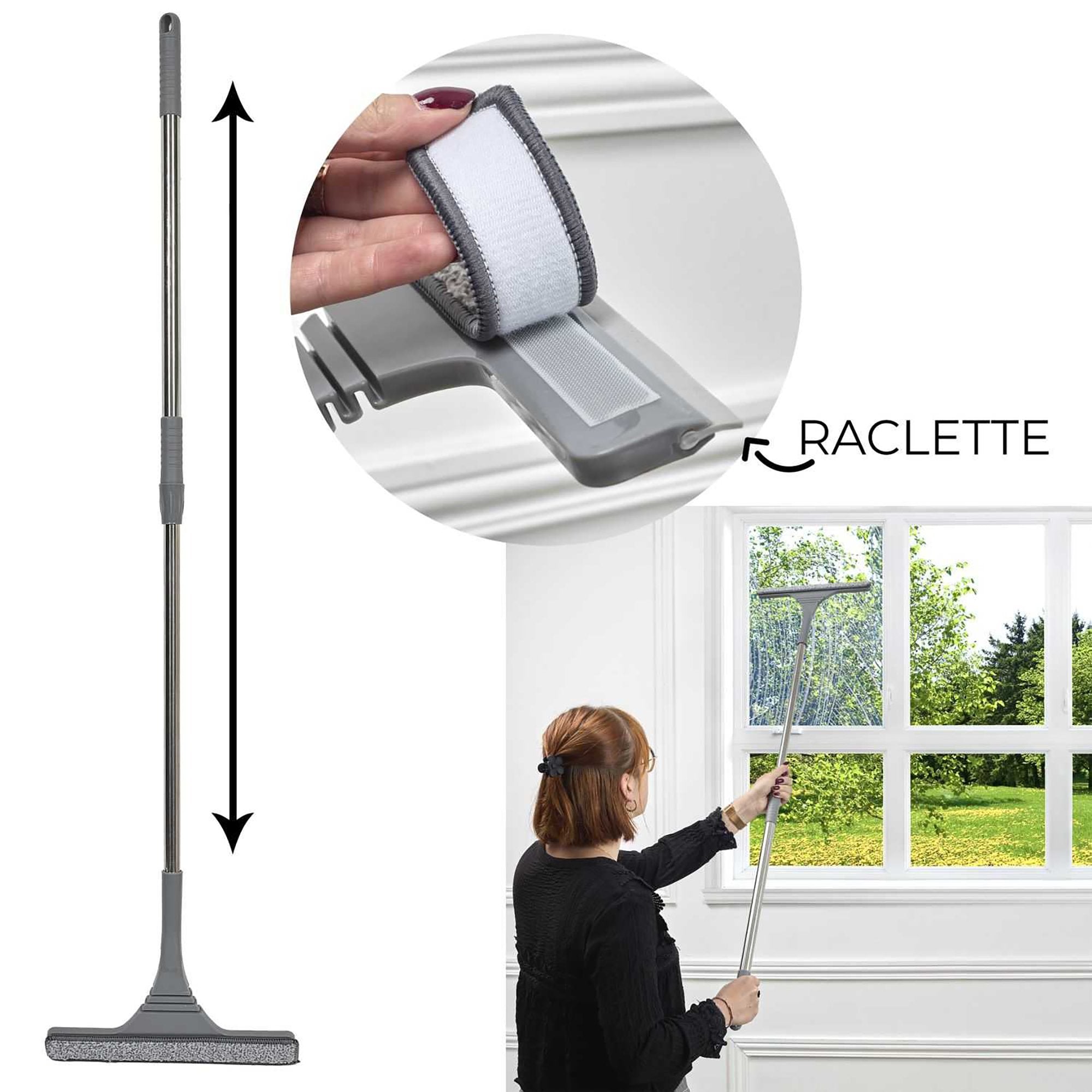 Raclette télescopique vitres et sols manche long plastique