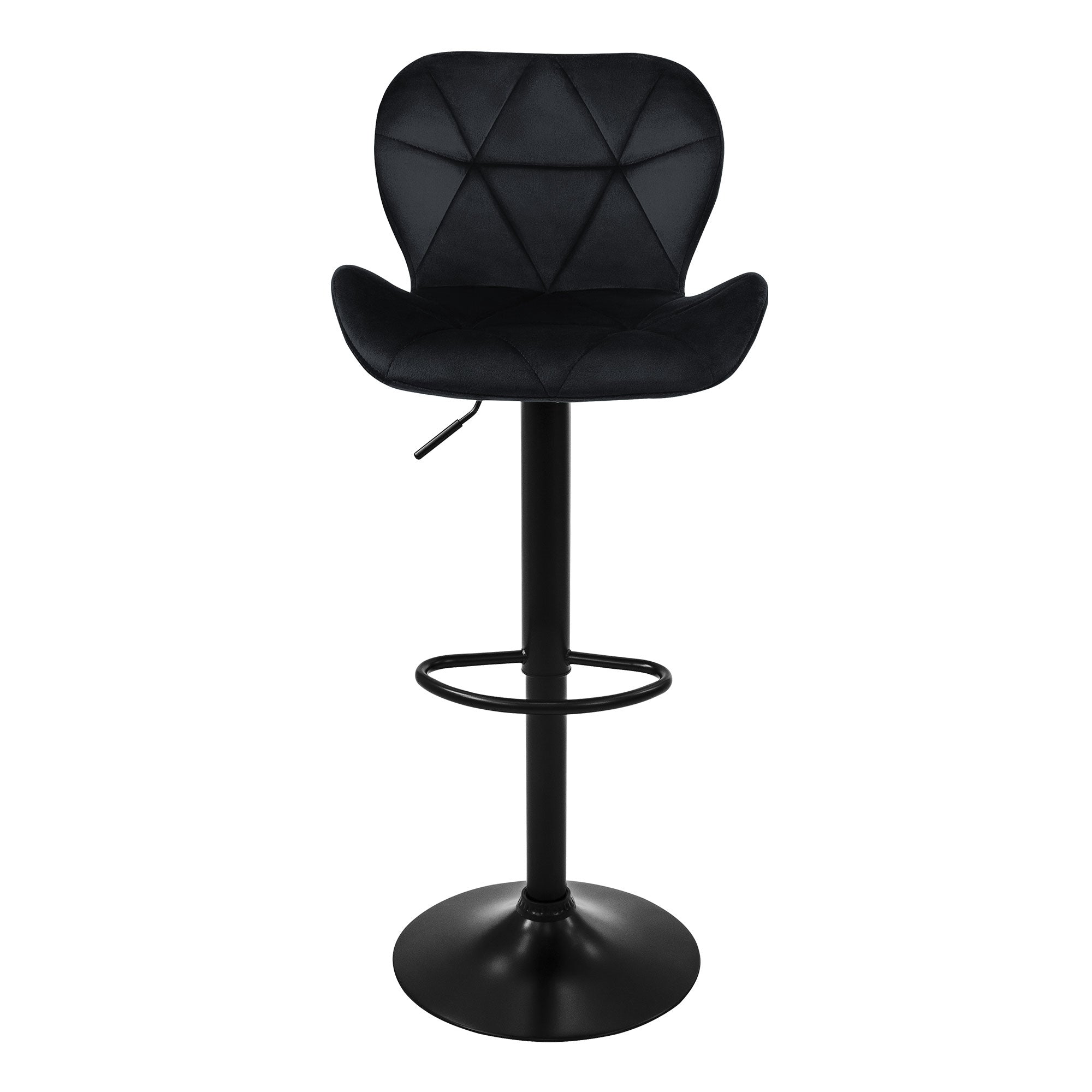 ECD Germany Möbel Tabouret Bar Velours Noir Réglable Lot 2 Dossier