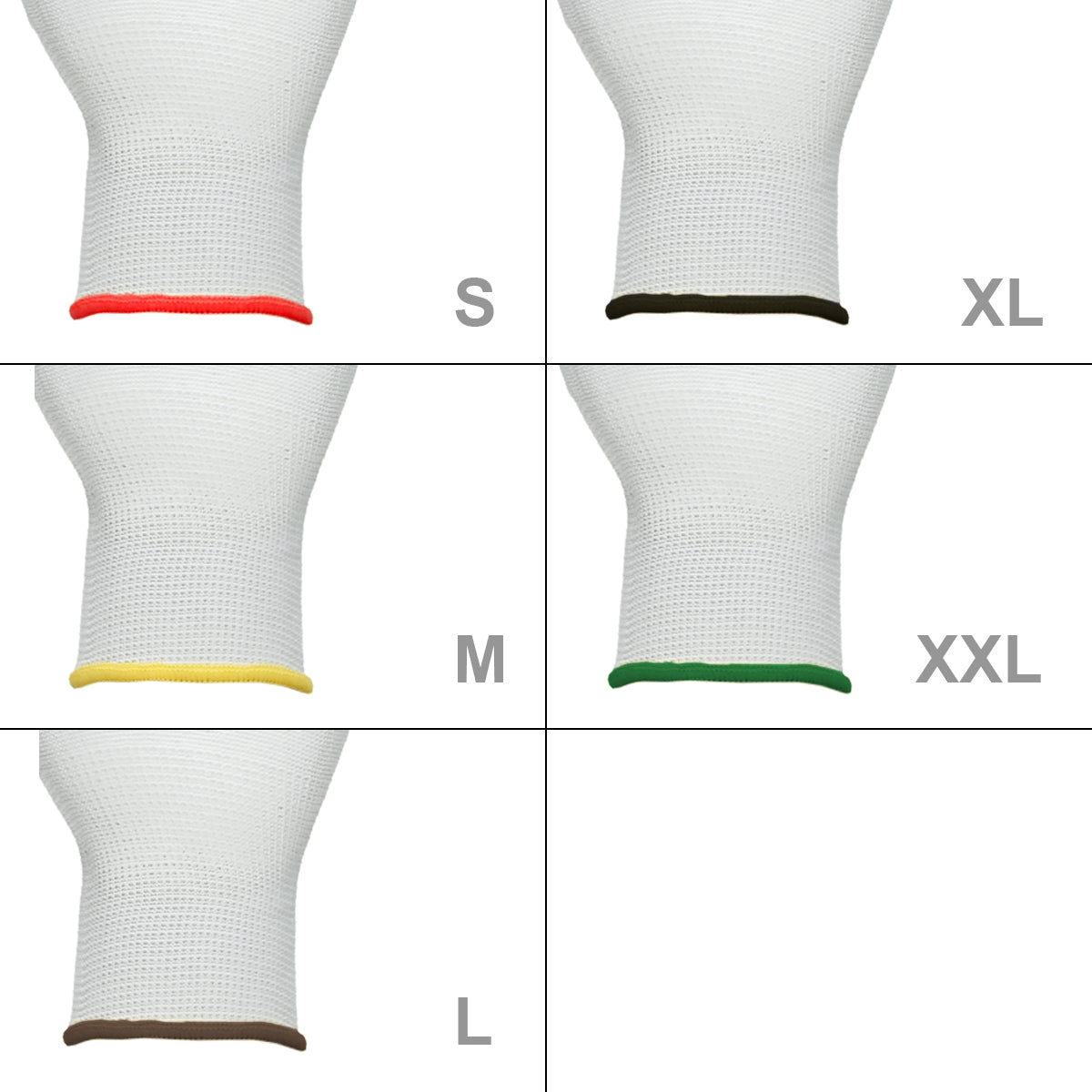ECD Germany gants travail nylon PU blancs taille 7-S lot 120 paires