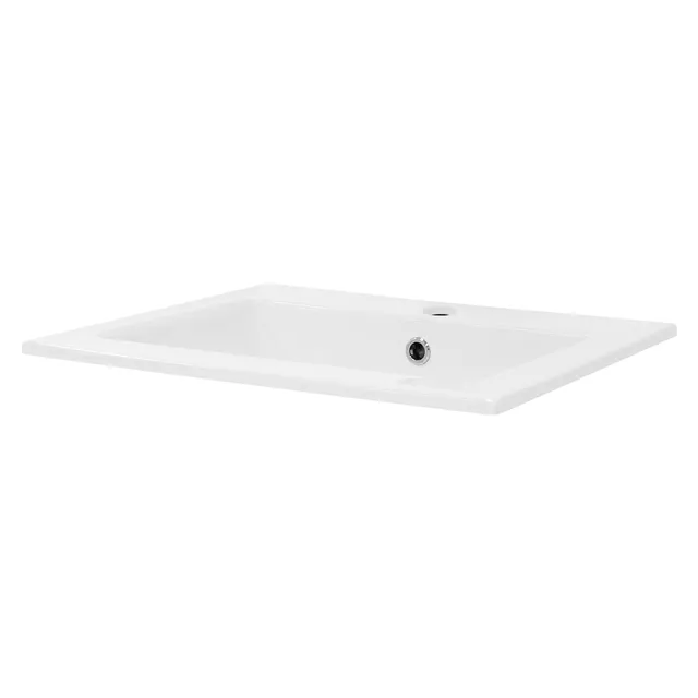ECD Germany Sanitär 52,5x45 lavabo céramique blanc avec trop-plein