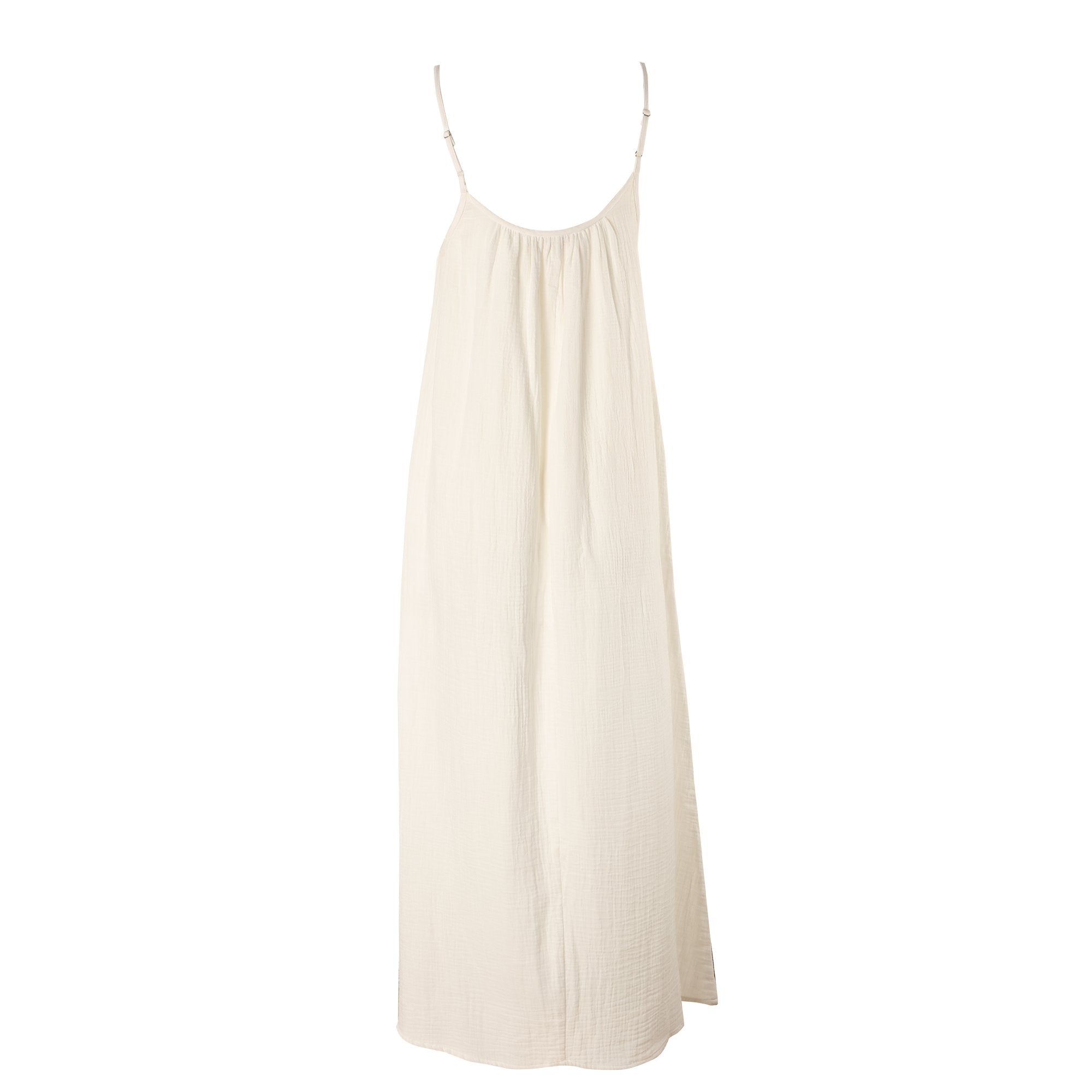 Stokomani Mode robe gaze de coton beige femme fluide