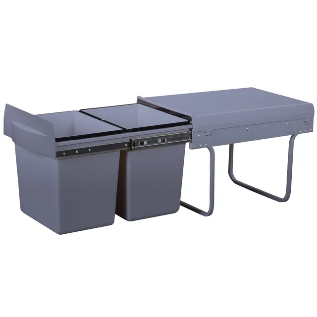 Red Deco Hype poubelle encastrée 36L 2x18L coulissante inox