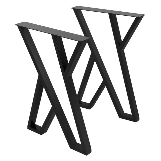 ECD Germany Möbel lot 2 pieds table X 50x71 cm noir