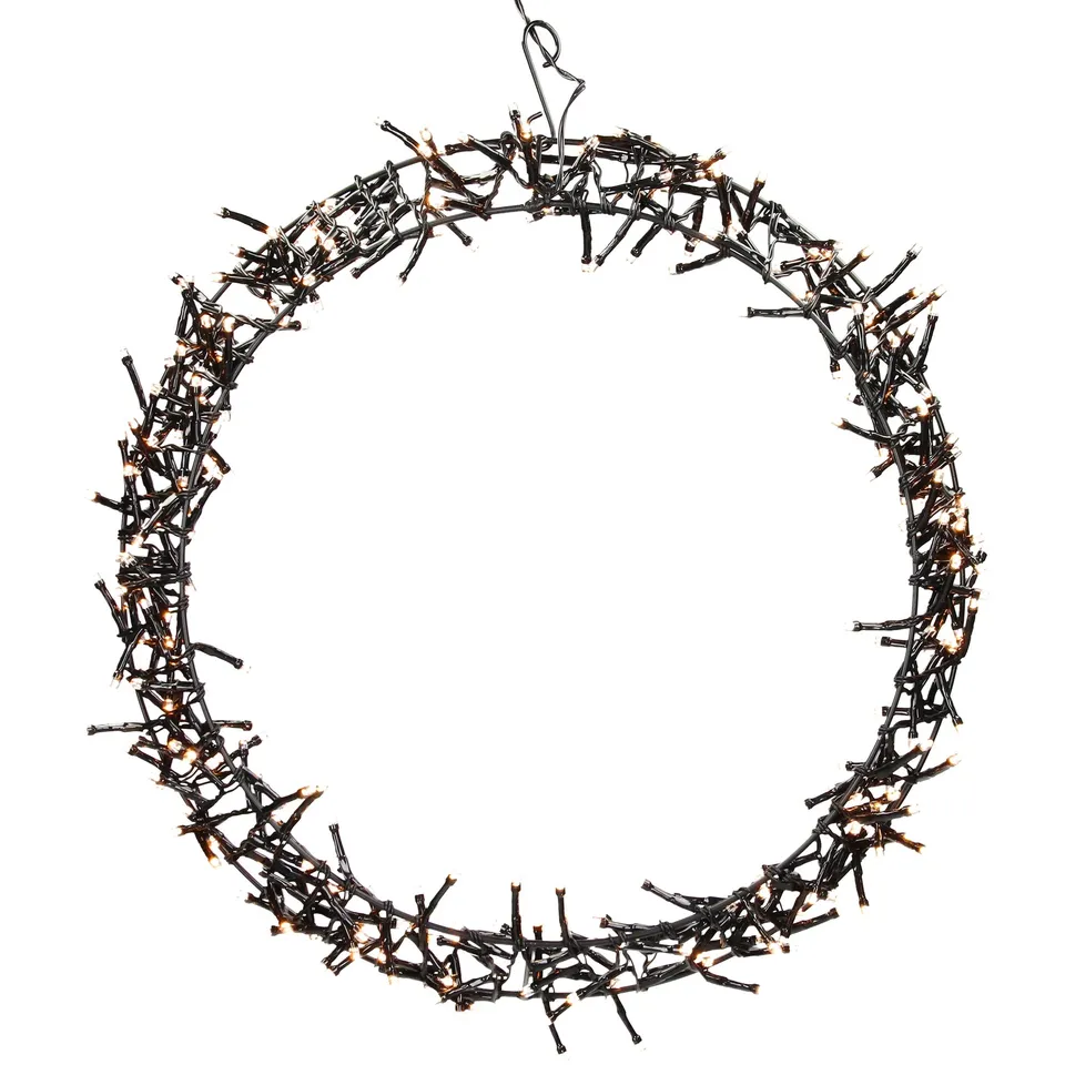 ECD Germany Couronne de Noël LED métal blanc chaud 58 cm