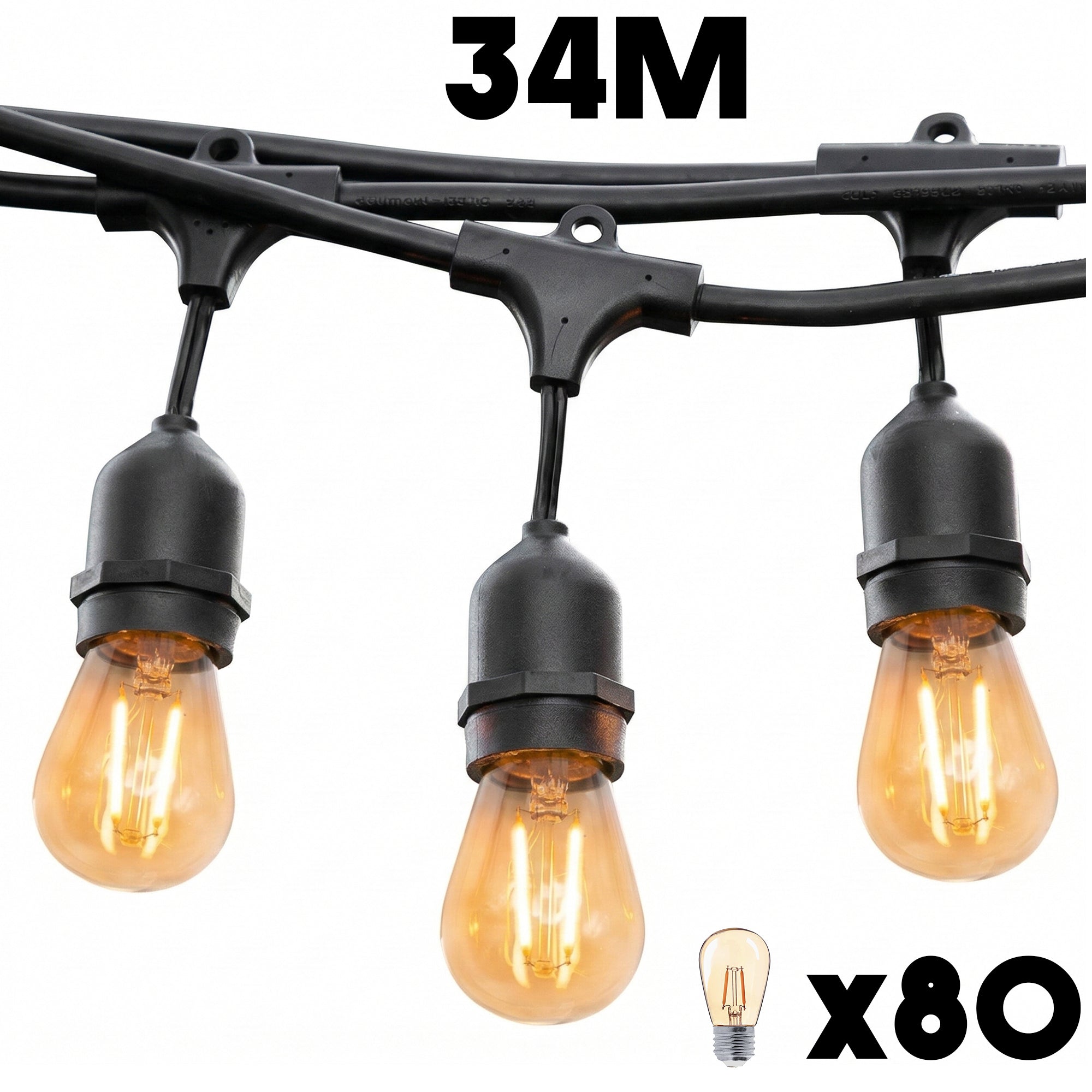 Red Deco Mafy Light Guirlande Raccordable 34m 80 LED E27