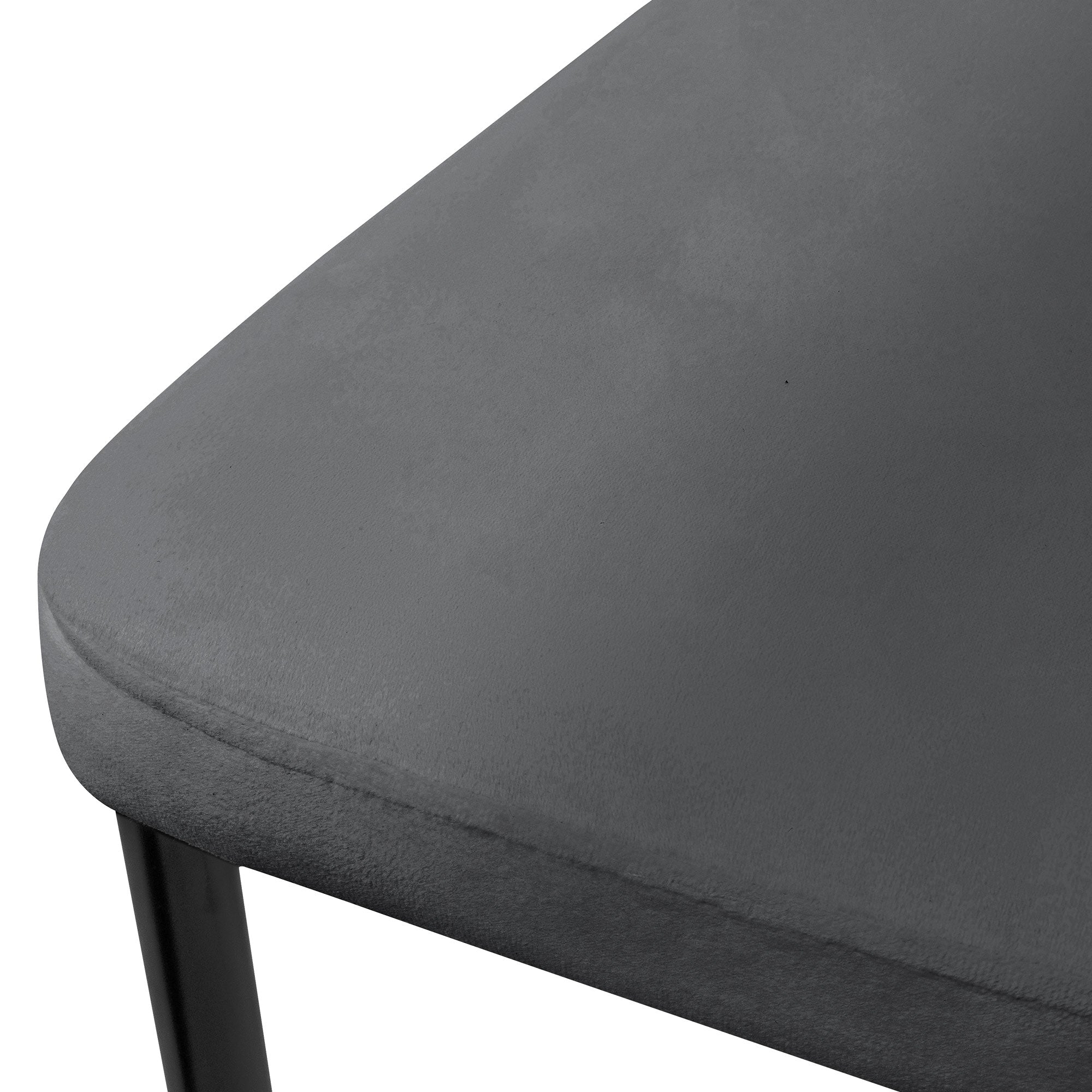 ECD Germany chaise salle à manger velours gris lot de 4