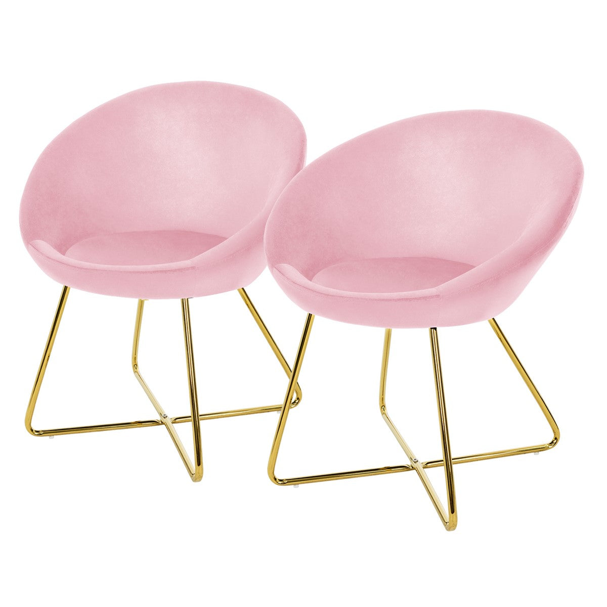 ECD Germany Möbel chaise velours dossier rond bleu pieds dorés