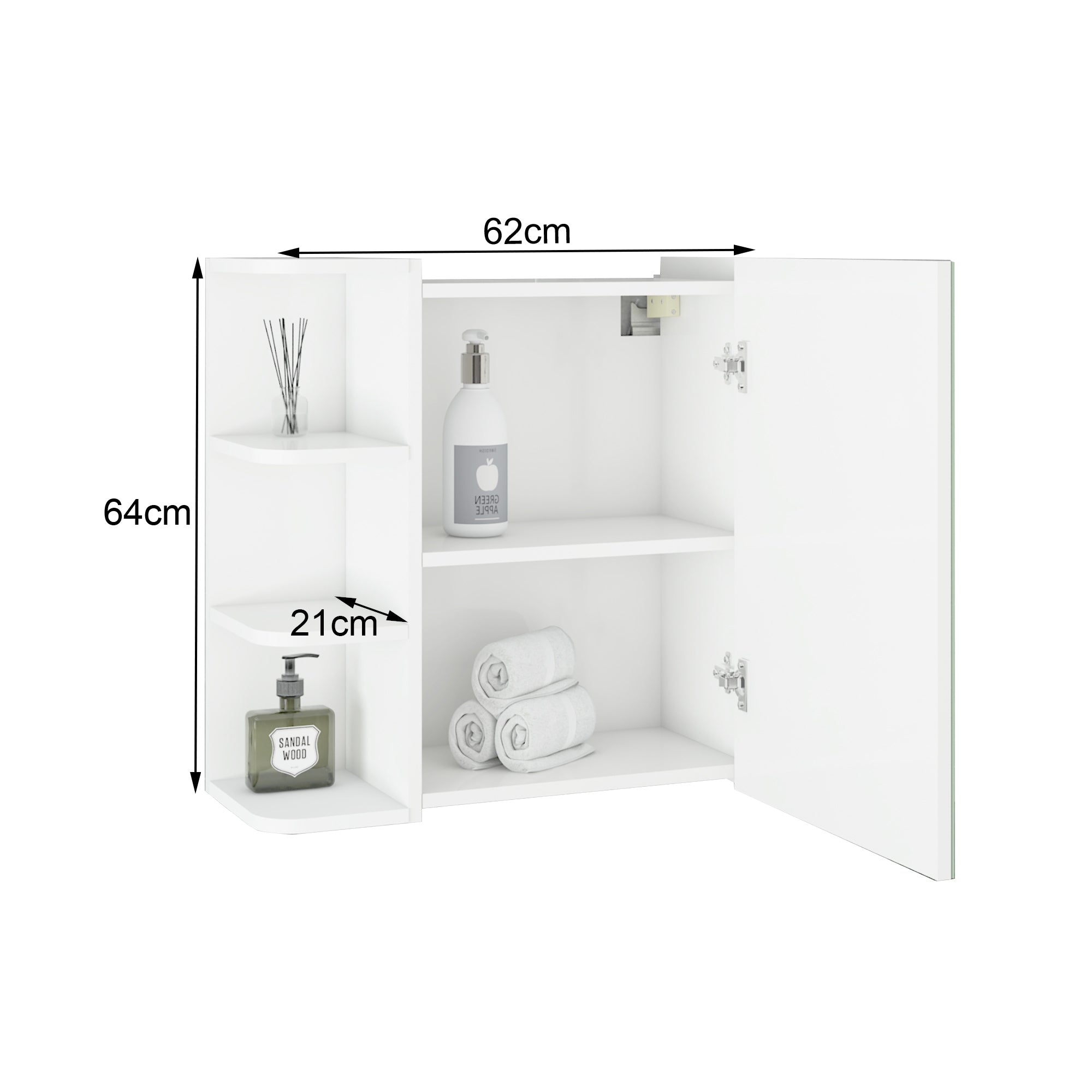 ECD Germany ML-Design meuble salle de bain blanc 2 pièces bois