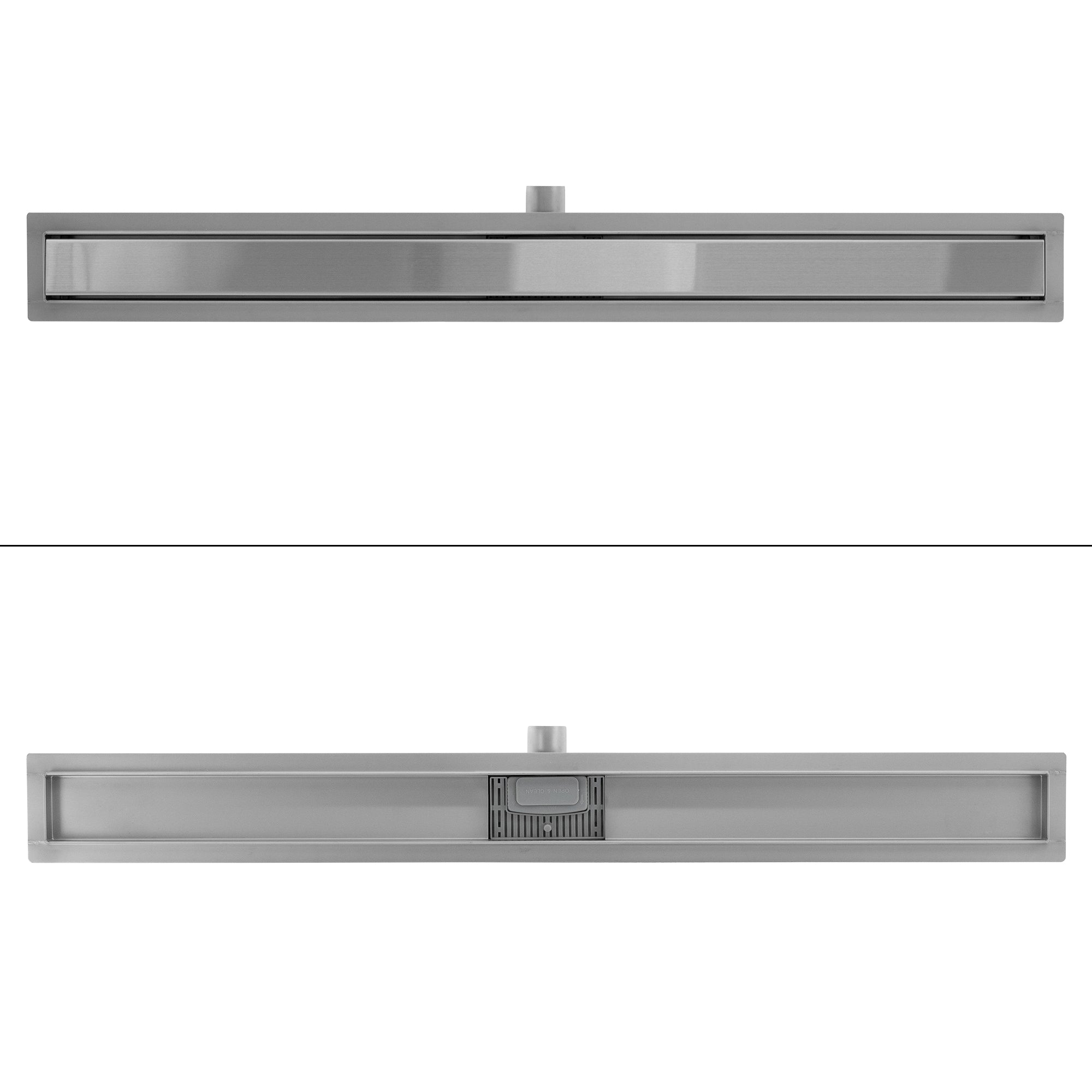 ML-Design caniveau douche 90 cm inox argent fermé