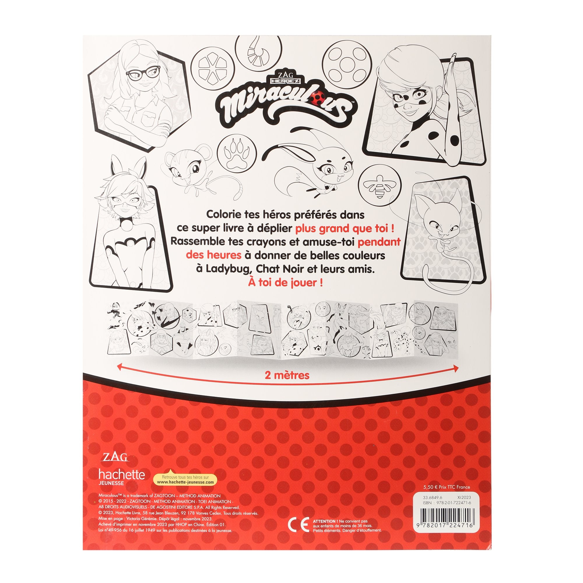 Miraculous 2 mètres à colorier livre coloriage Ladybug géant