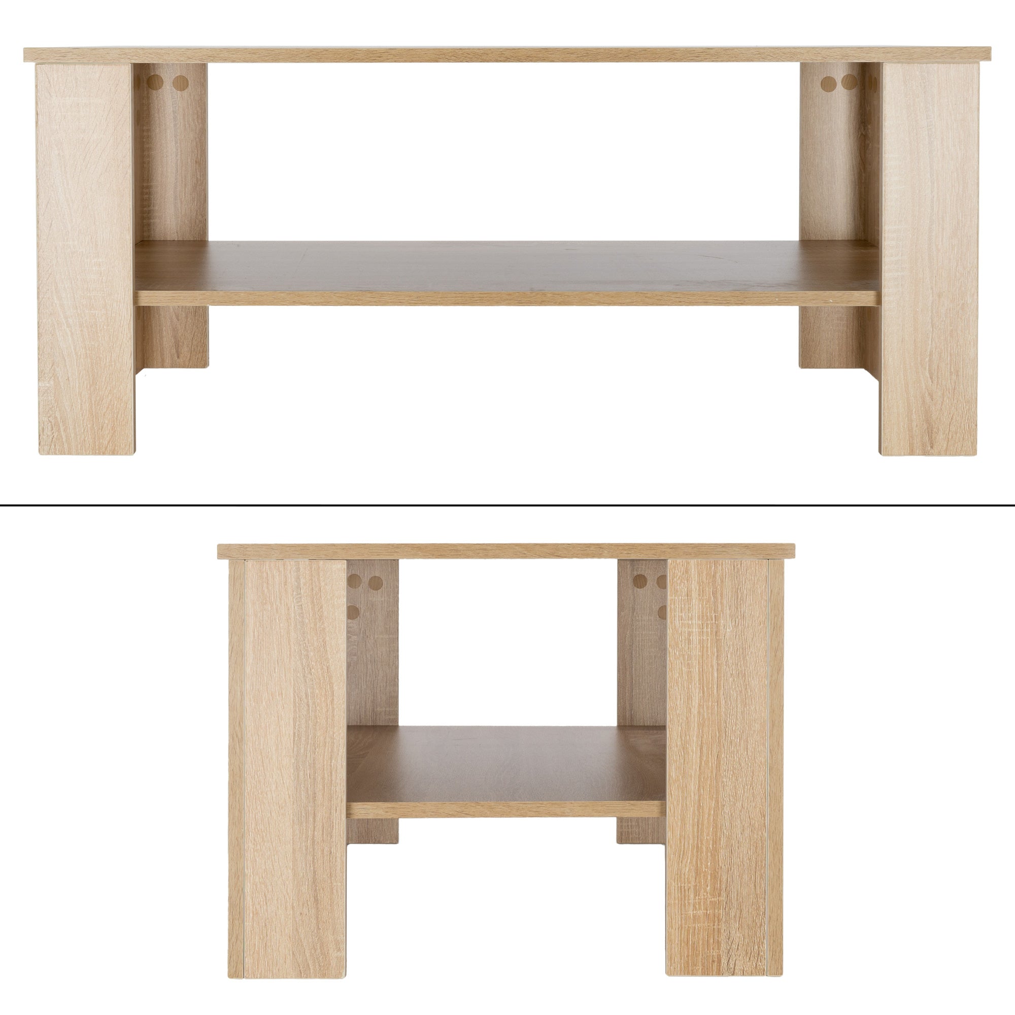 ECD Germany Möbel table basse chêne Sonoma 100x43x57 cm