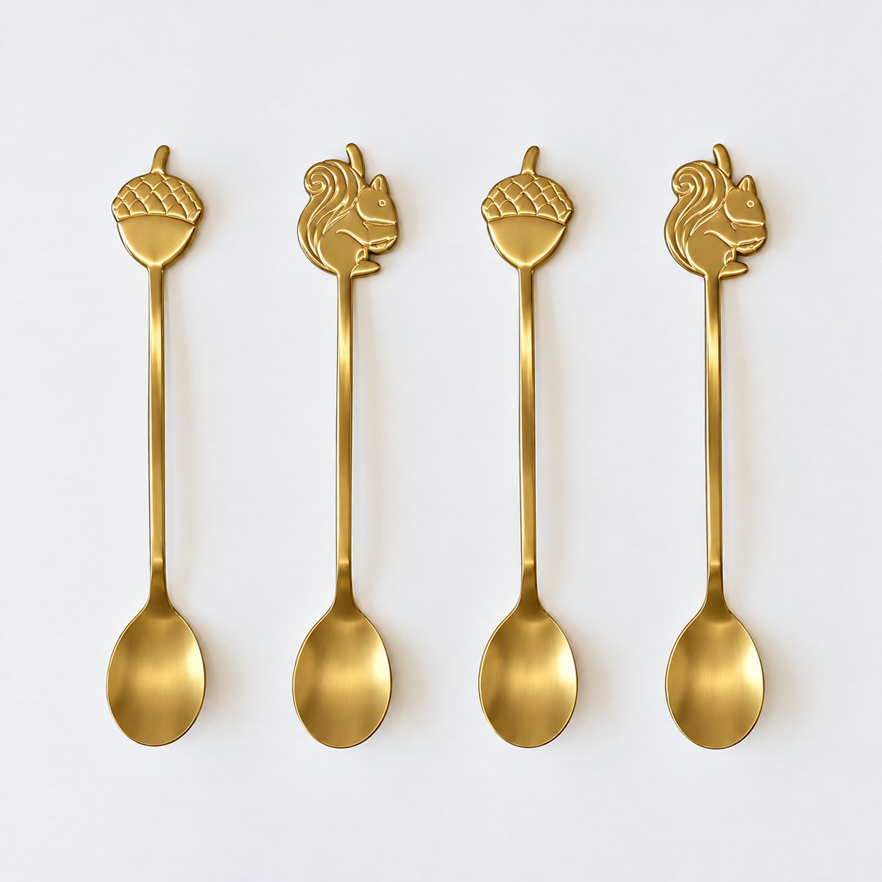 Cook Keen Lot 4 cuillères inox écureuil Or