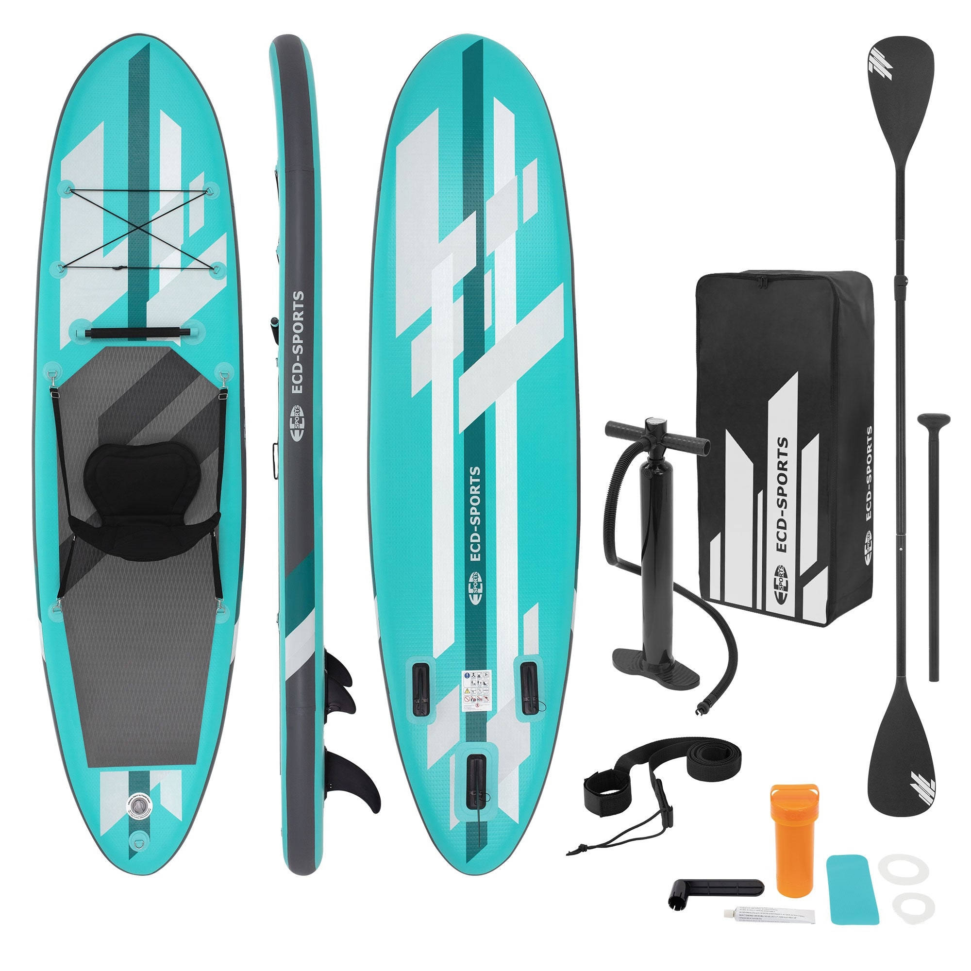 ECD Germany Sport paddle gonflable 320 cm bleu avec siège kayak