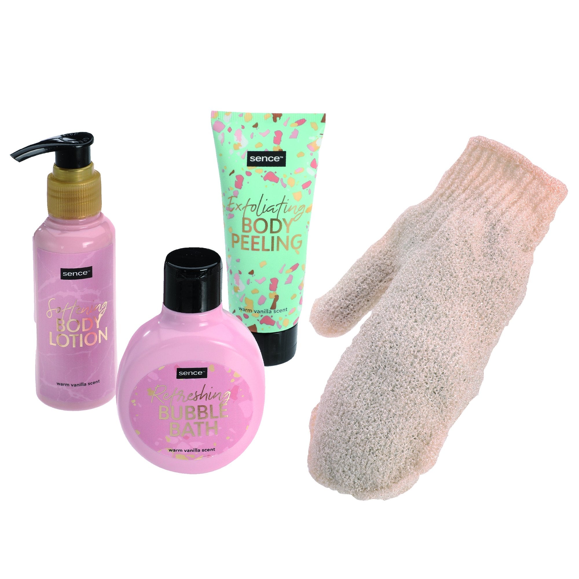 Sence Relaxing coffret bain gel gommage lotion gant