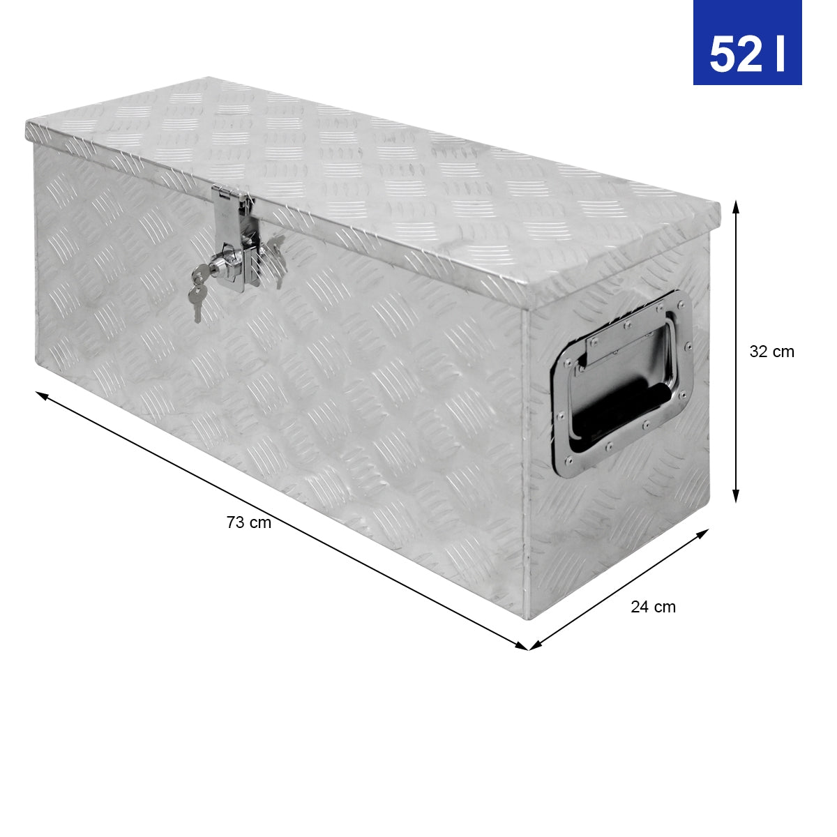 ECD Germany Caisse Outils Alu Verrouillable 73x24x32cm 52L