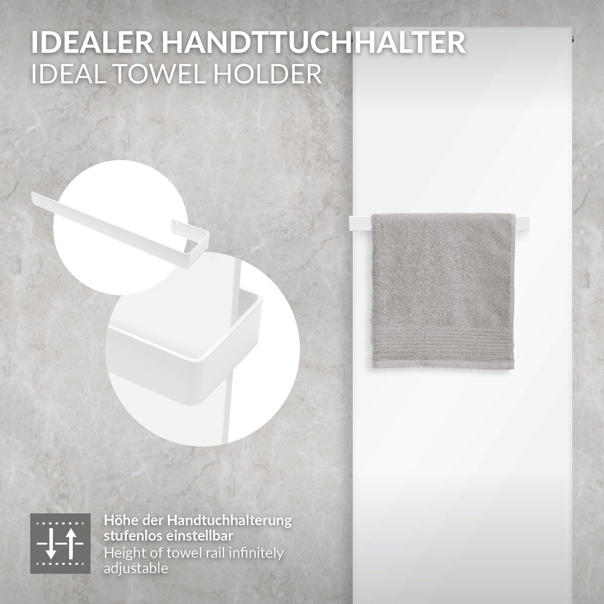 LuxeBath Barre Porte-Serviettes Acier Anthracite 50 cm