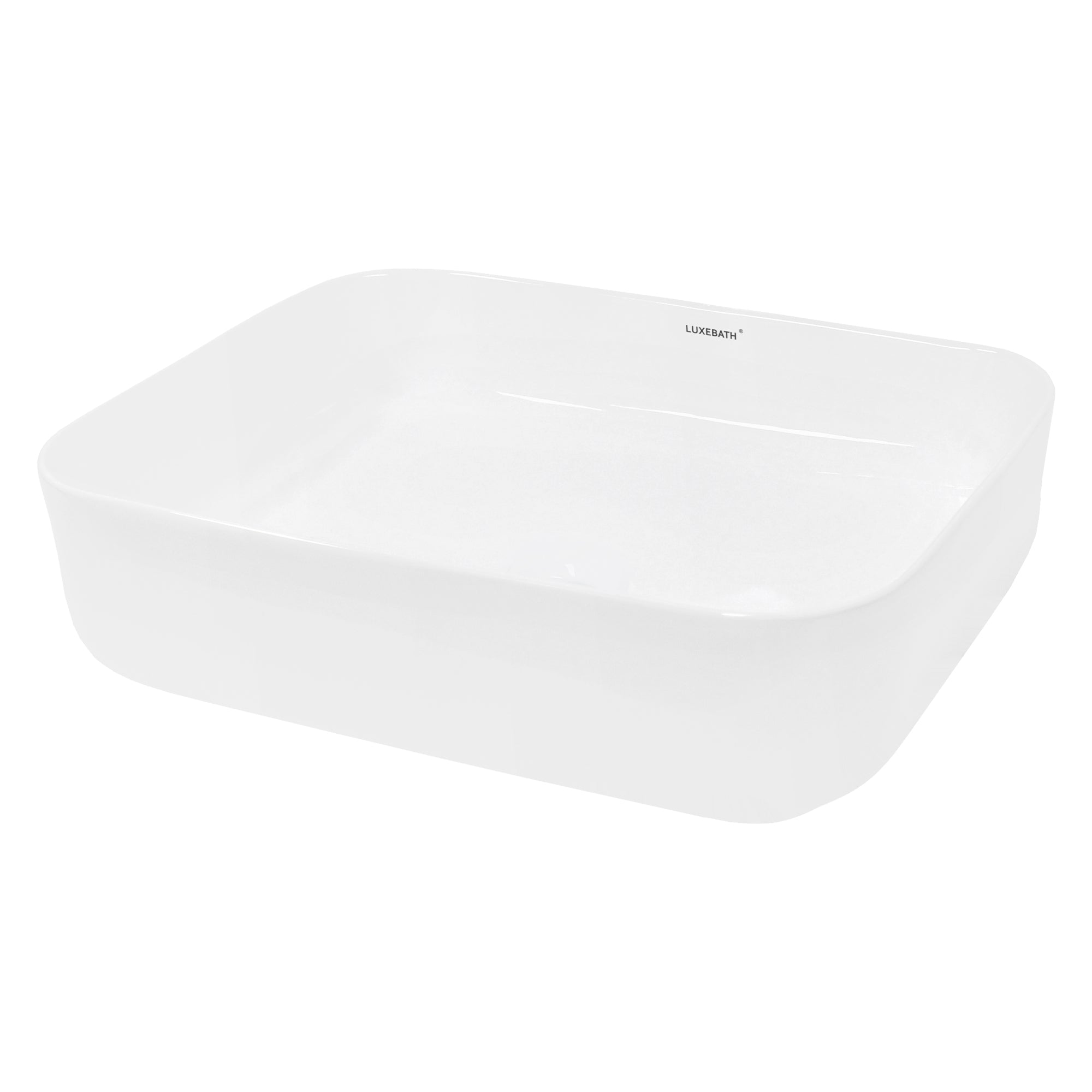LuxeBath vasque à poser blanche céramique 50 cm sans trop-plein