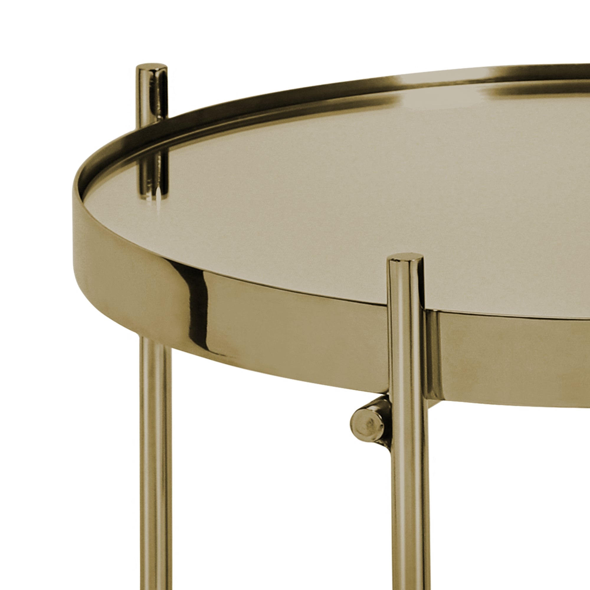 ECD Germany Möbel Table d’appoint verre laiton 43x45 cm