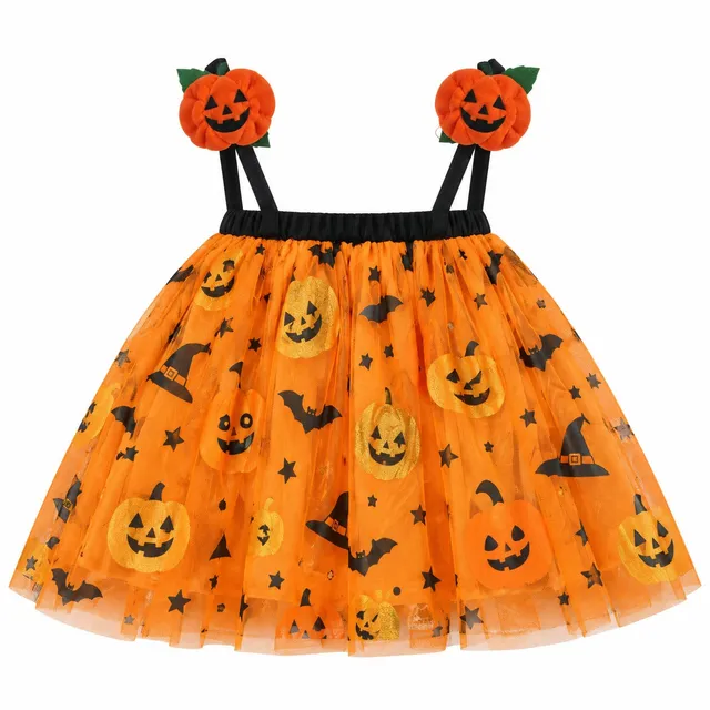 Jupon Halloween polyester orange H. 25 cm